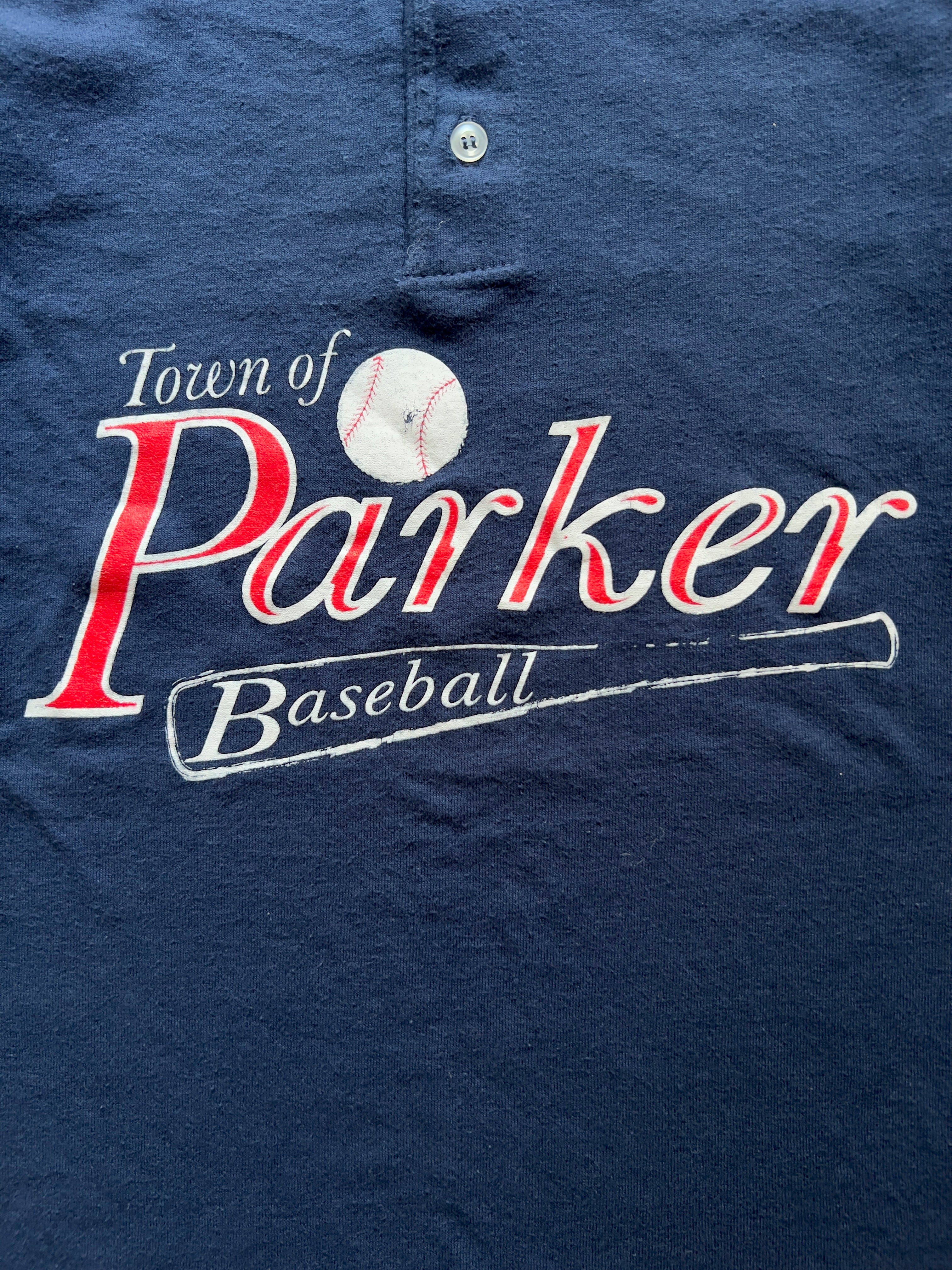 BLUE 'TOWN OF PARKER BASEBALL' HENLEY - S/M AT JIM'S