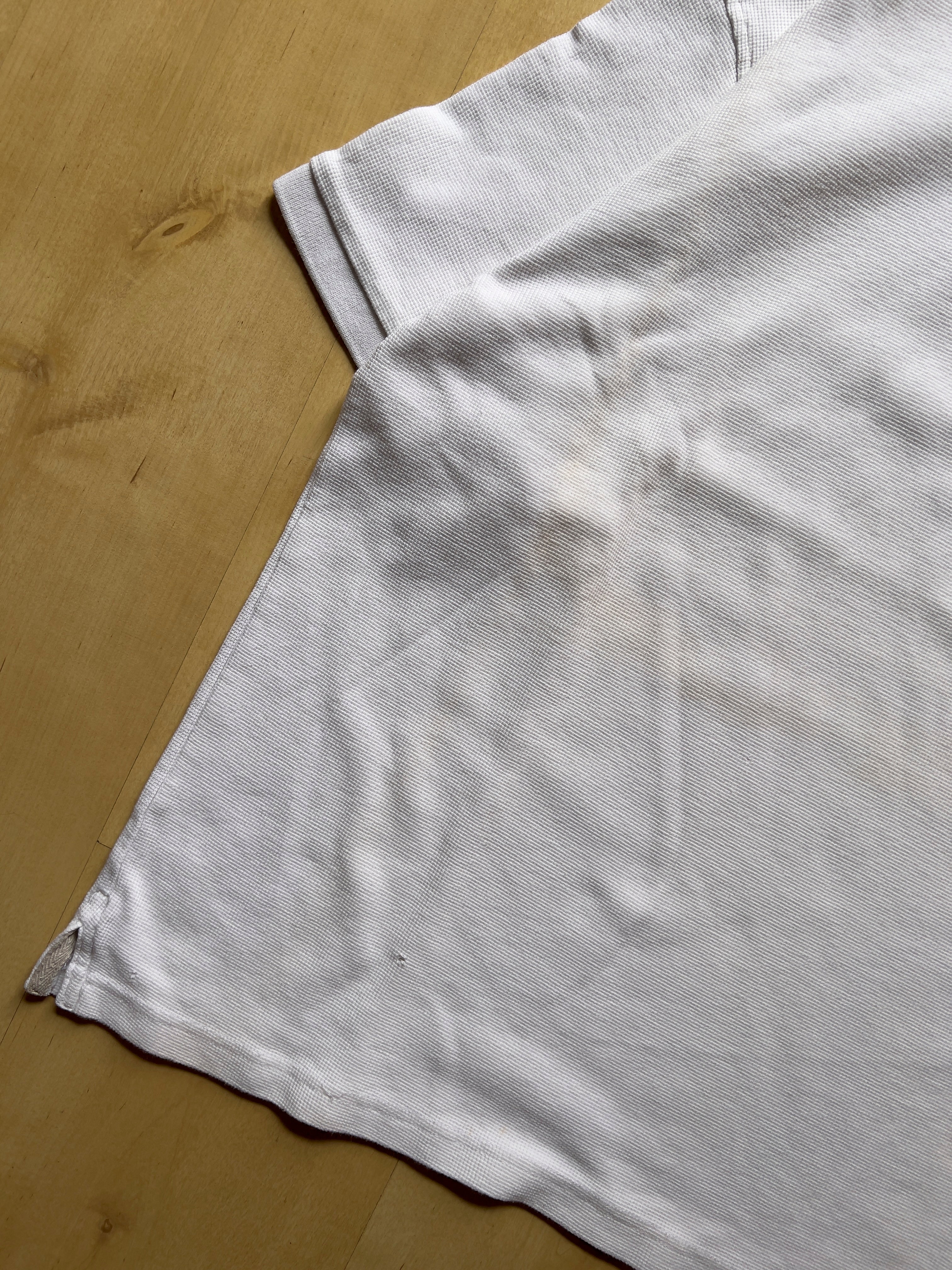 WHITE WAFFLE POLO - L AT JIM'S