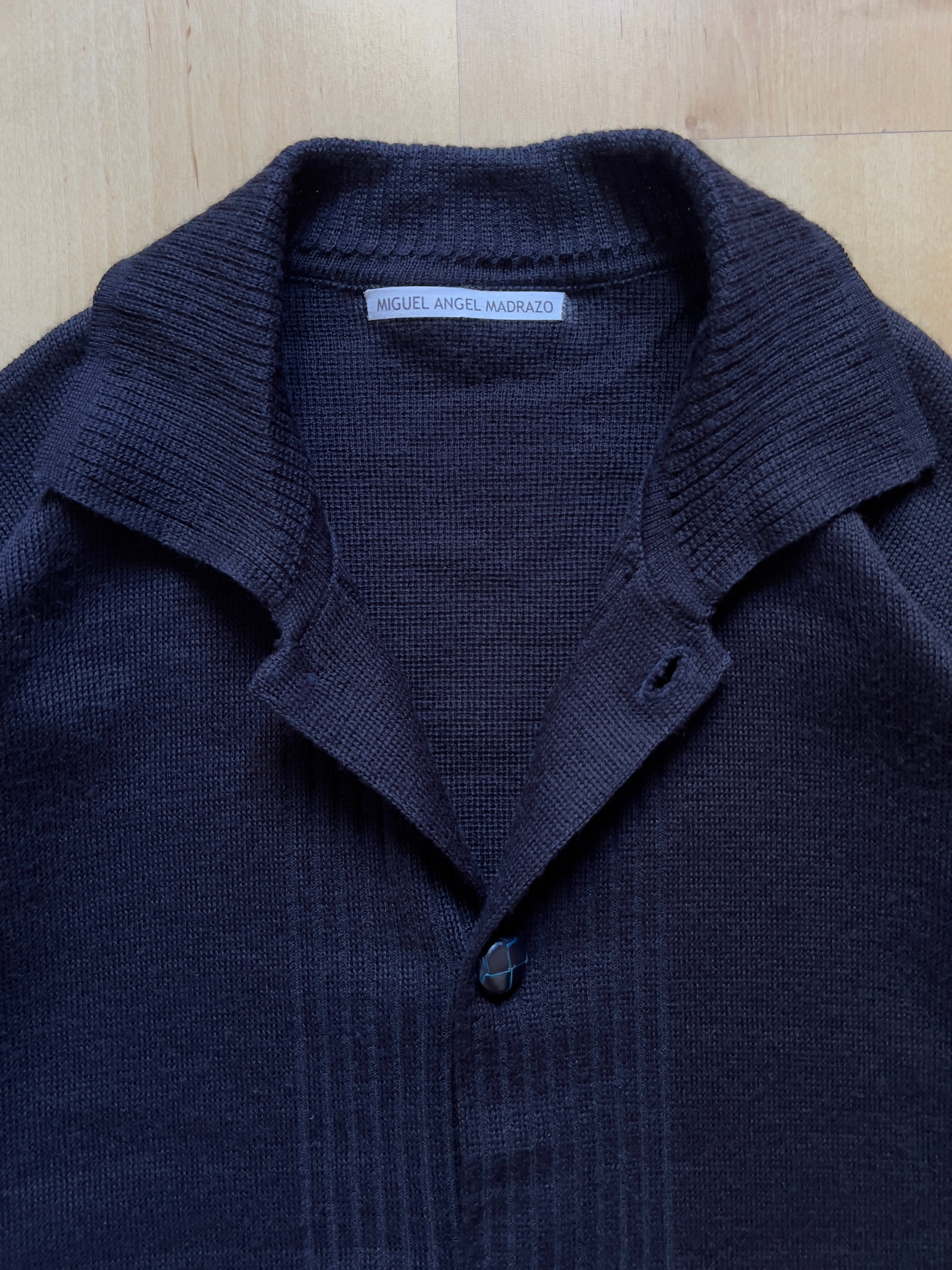 NAVY DISTRESSED GRANDPA CARDIGAN AT JIM'S