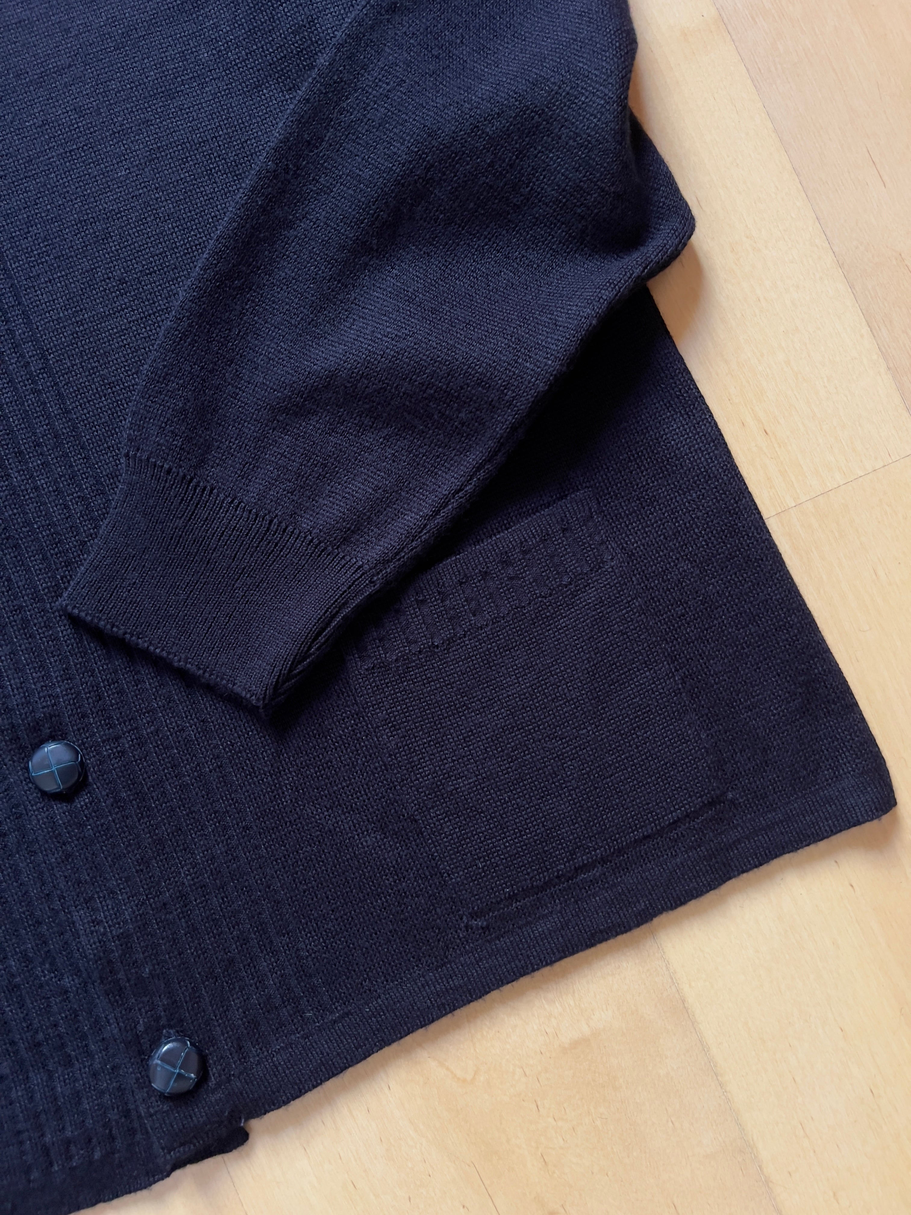 NAVY DISTRESSED GRANDPA CARDIGAN AT JIM'S