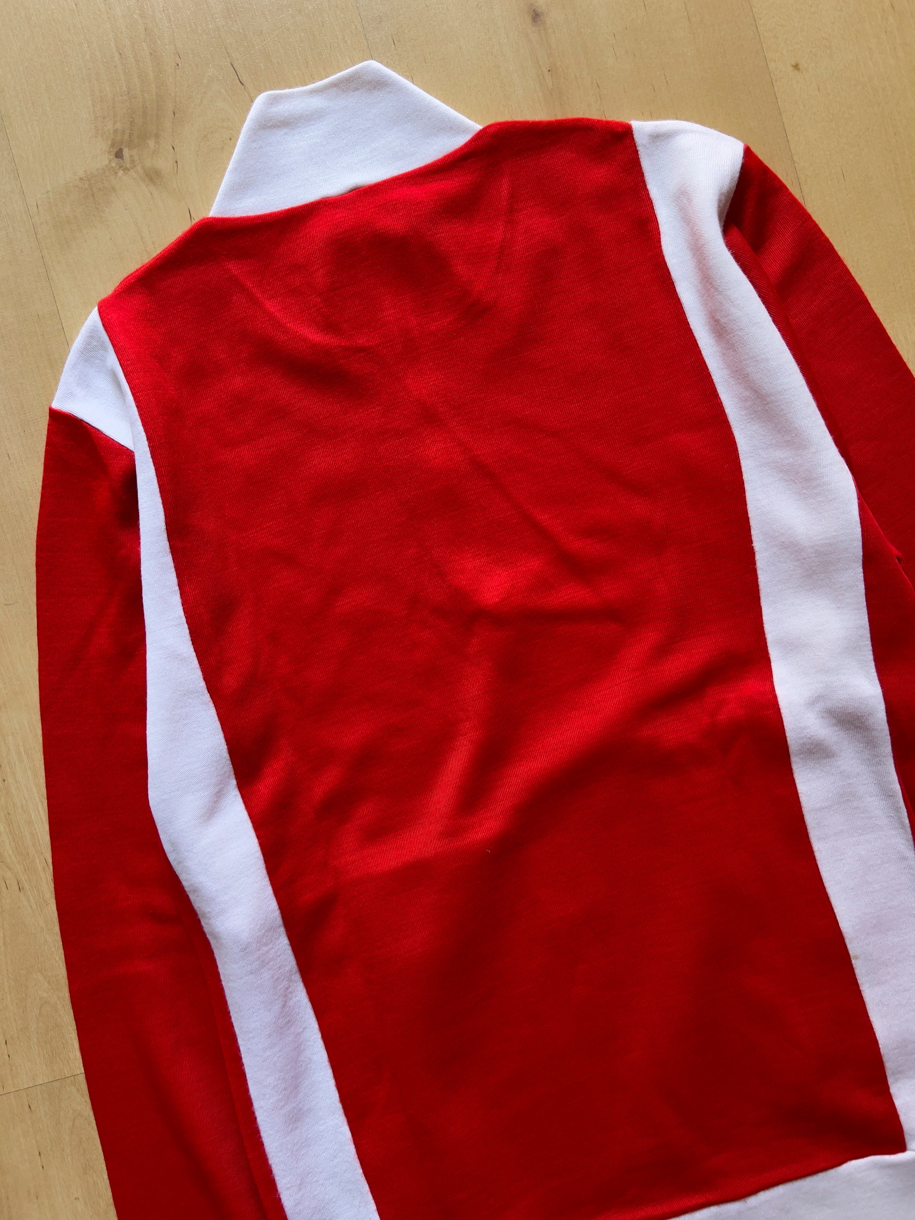 RED/WHITE HALF ZIP UP - S AT JIM'S