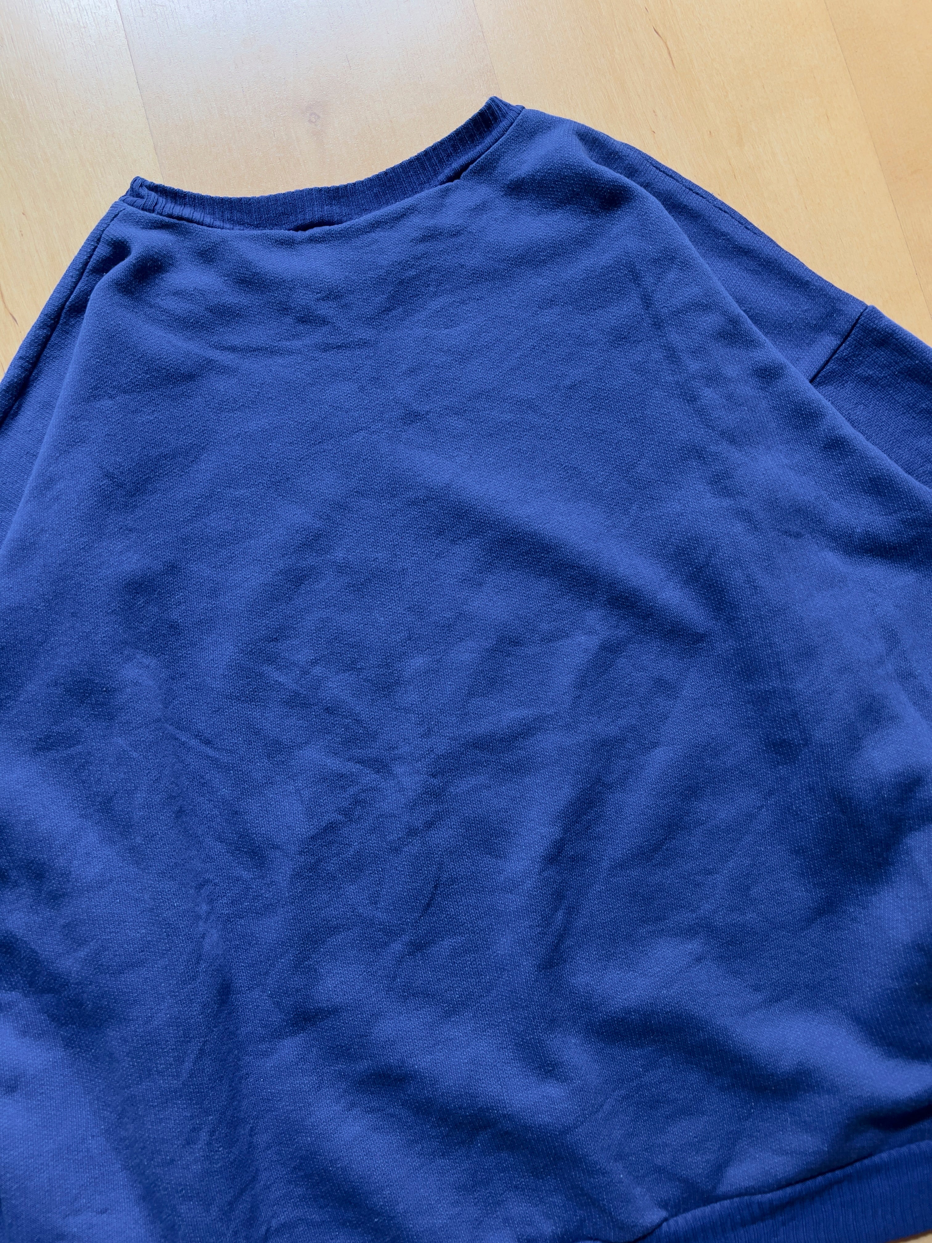 BLUE DISTRESSED 'HUSKY' SWEATSHIRT - S/M AT JIM'S