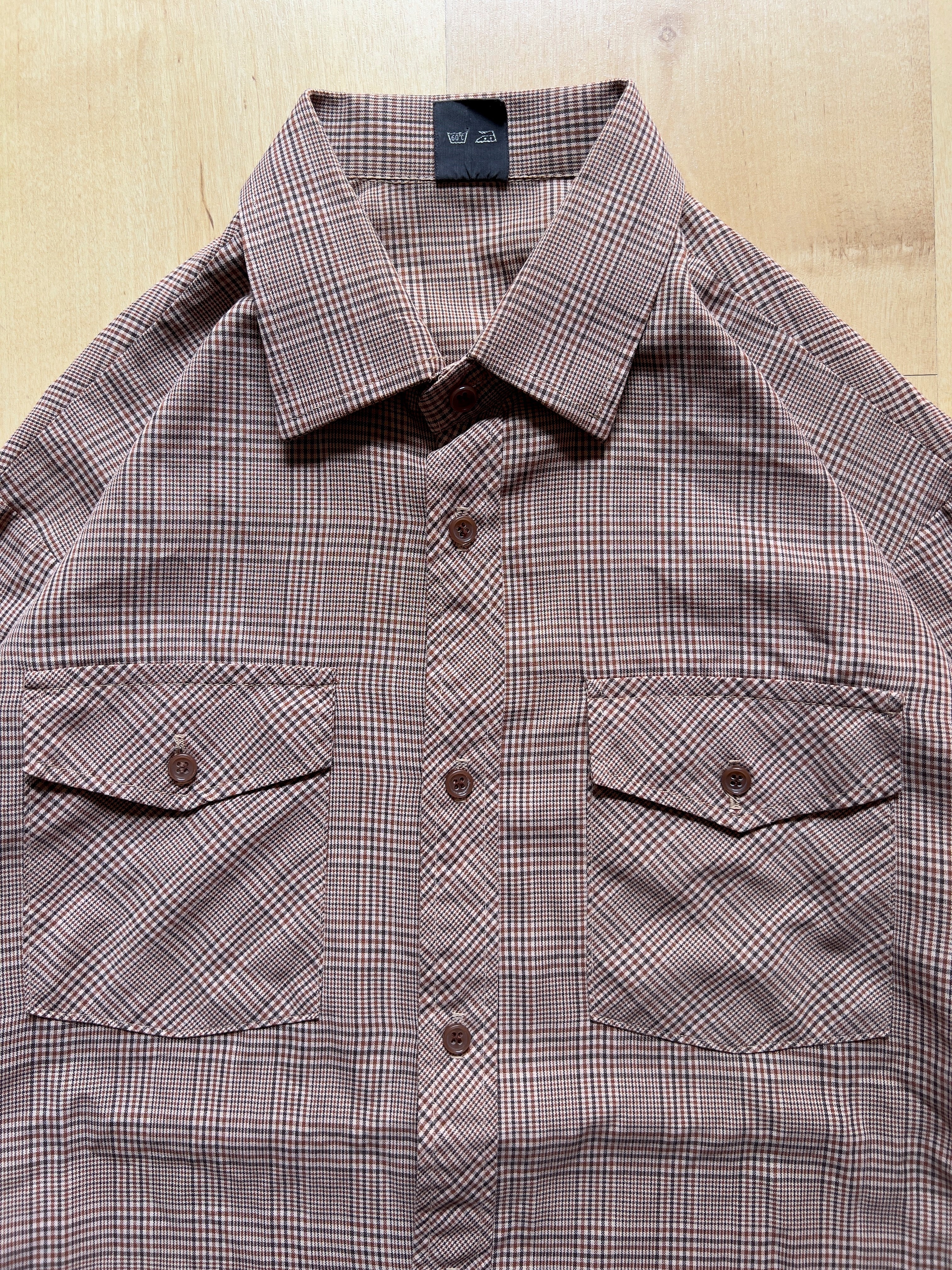 BROWN 'COWBOY' CHECKED SHIRT - M AT JIM'S