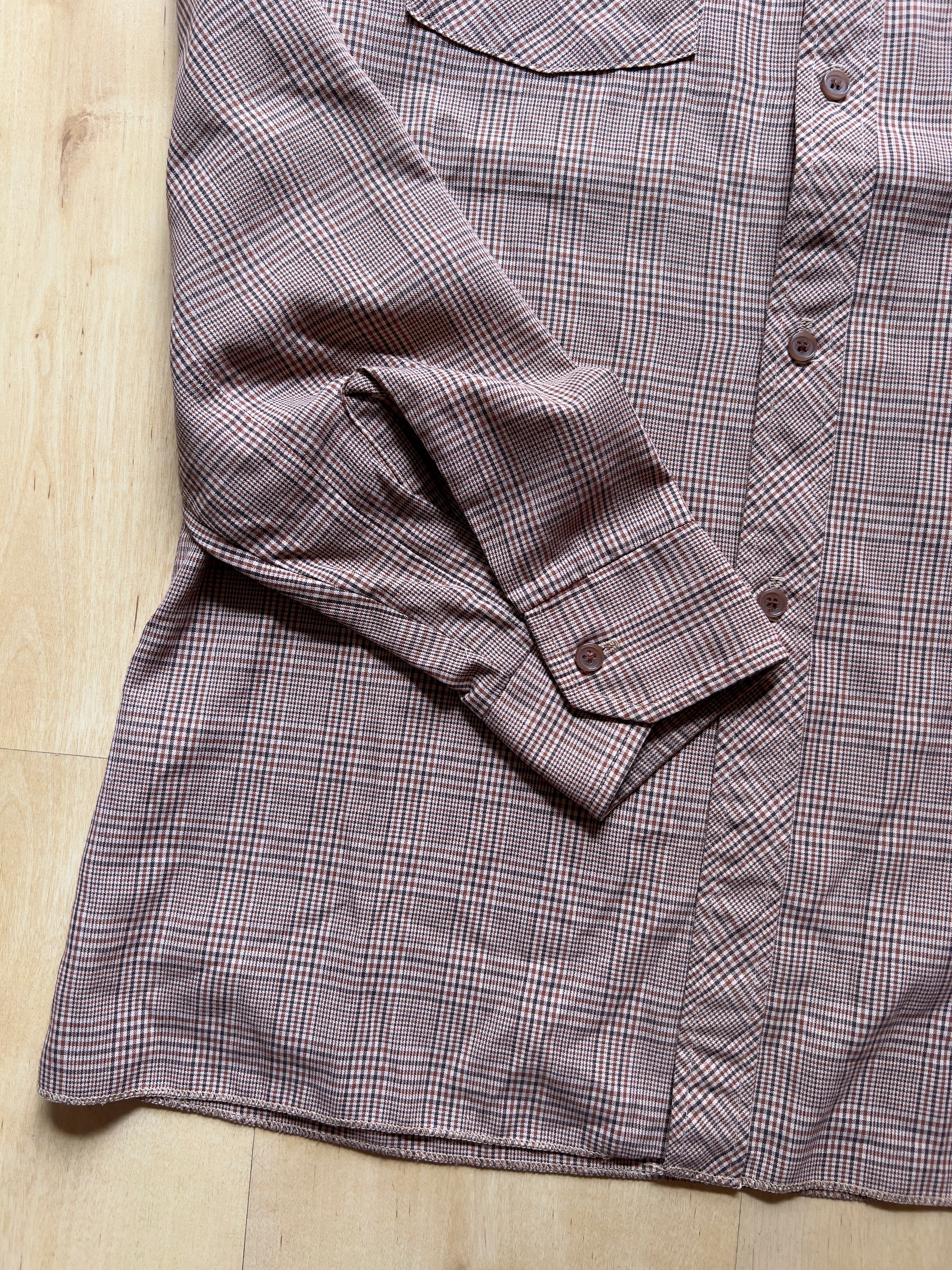 BROWN 'COWBOY' CHECKED SHIRT - M AT JIM'S