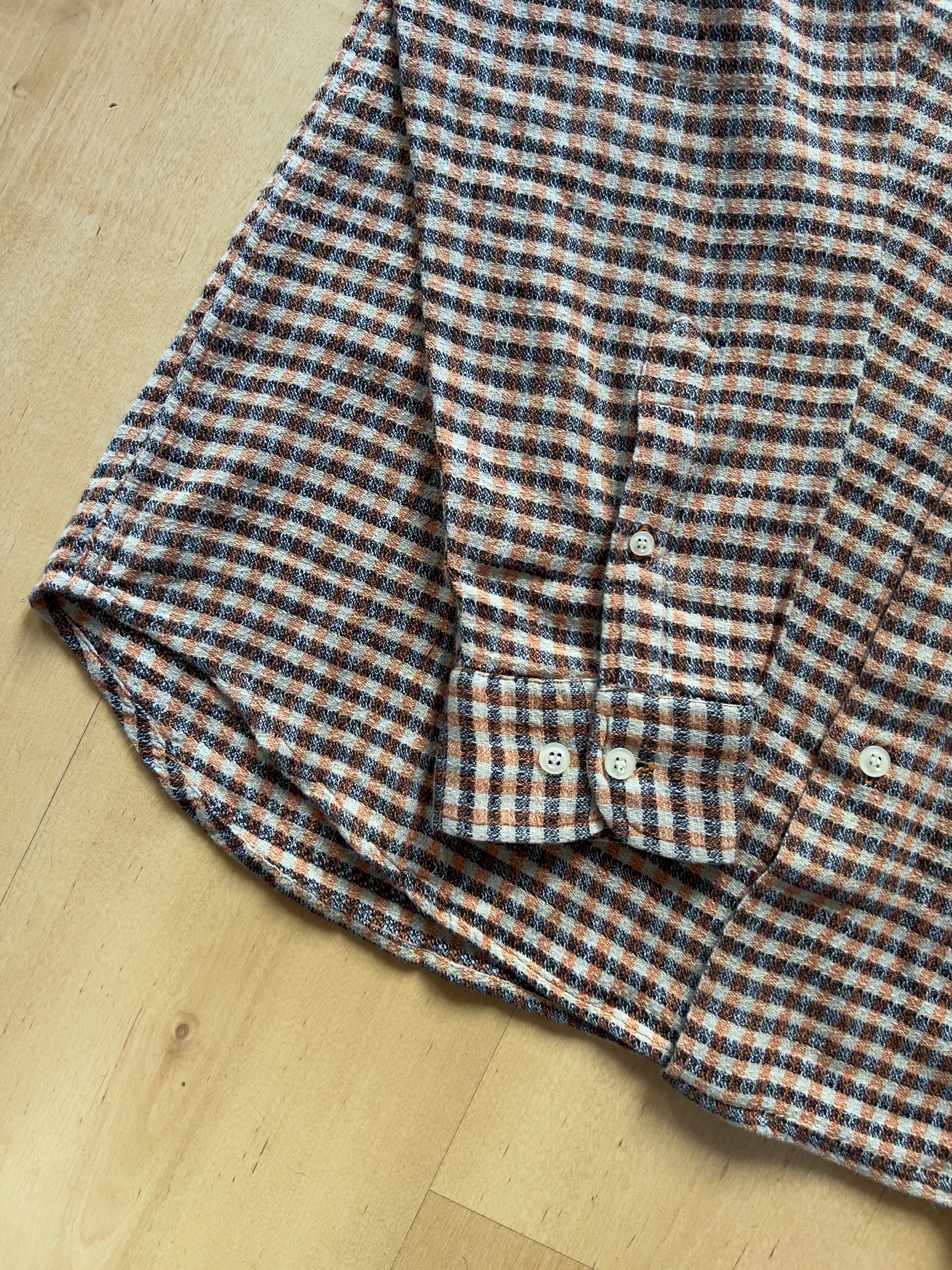 ORANGE/BLUE/BROWN OVERSIZED FLANNEL - L AT JIM'S