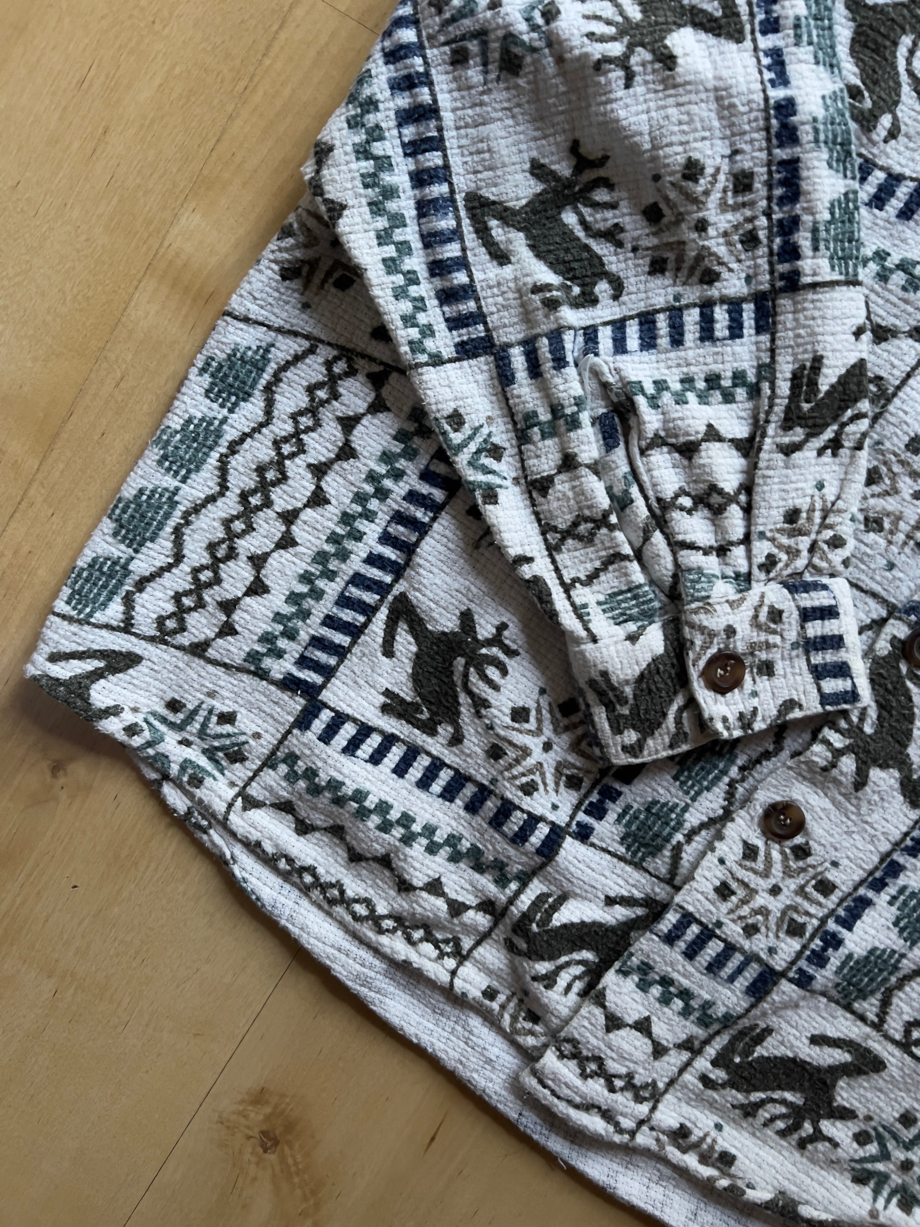 WHITE REINDEER PLAID FLANNEL - M/L AT JIM'S