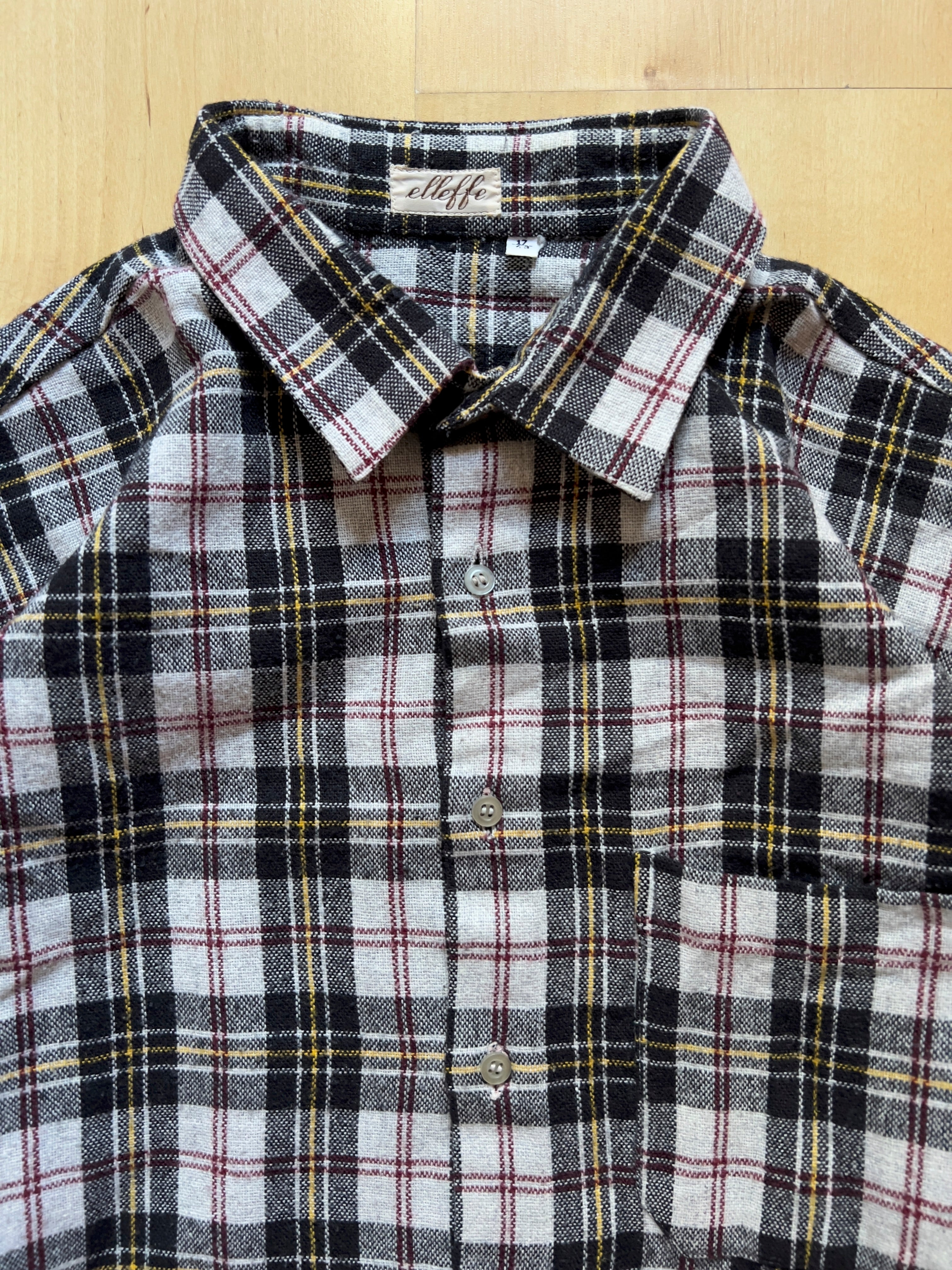BLACK/YELLOW PLAID FLANNEL - S/M AT JIM'S