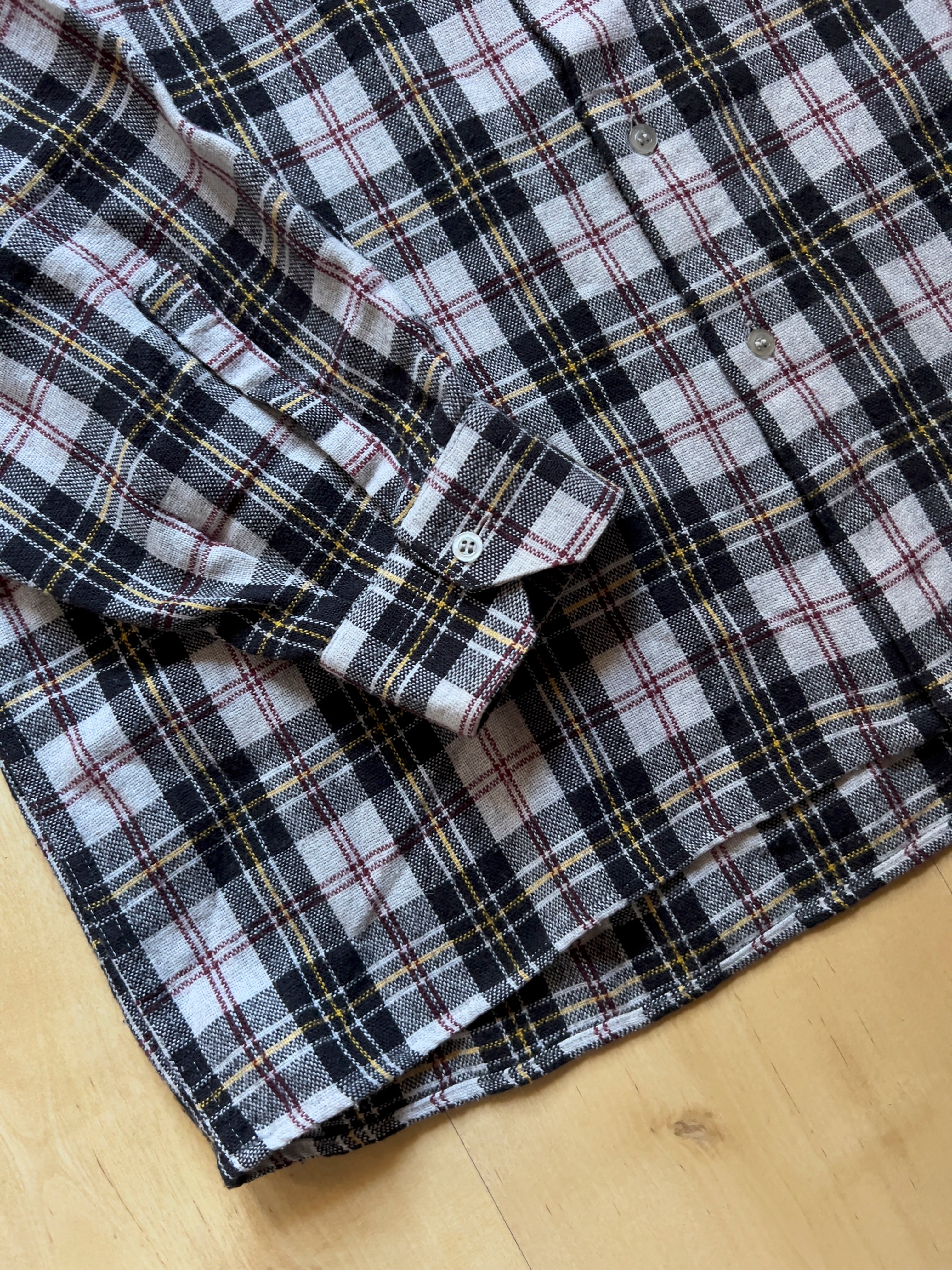 BLACK/YELLOW PLAID FLANNEL - S/M AT JIM'S