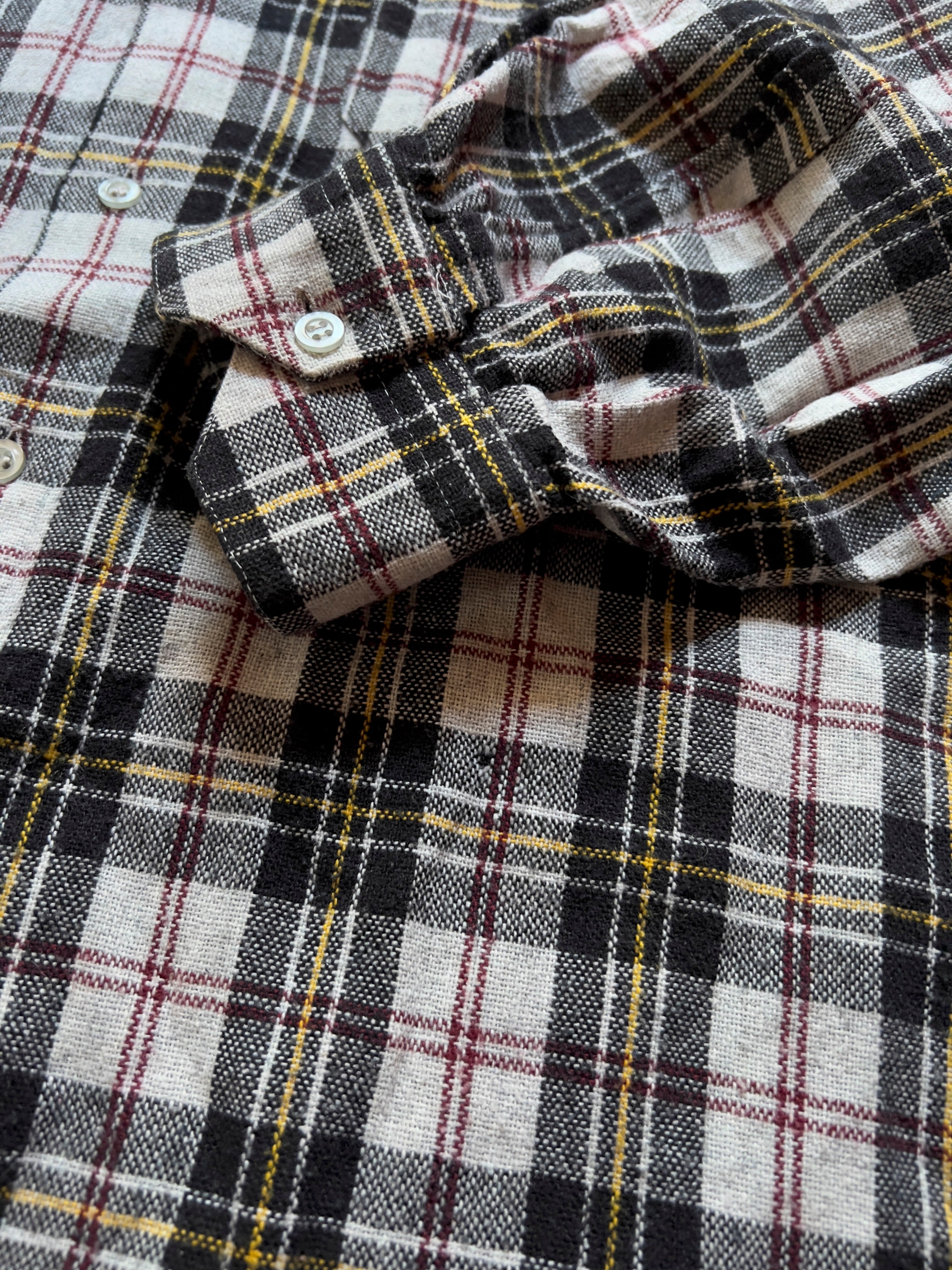 BLACK/YELLOW PLAID FLANNEL - S/M AT JIM'S