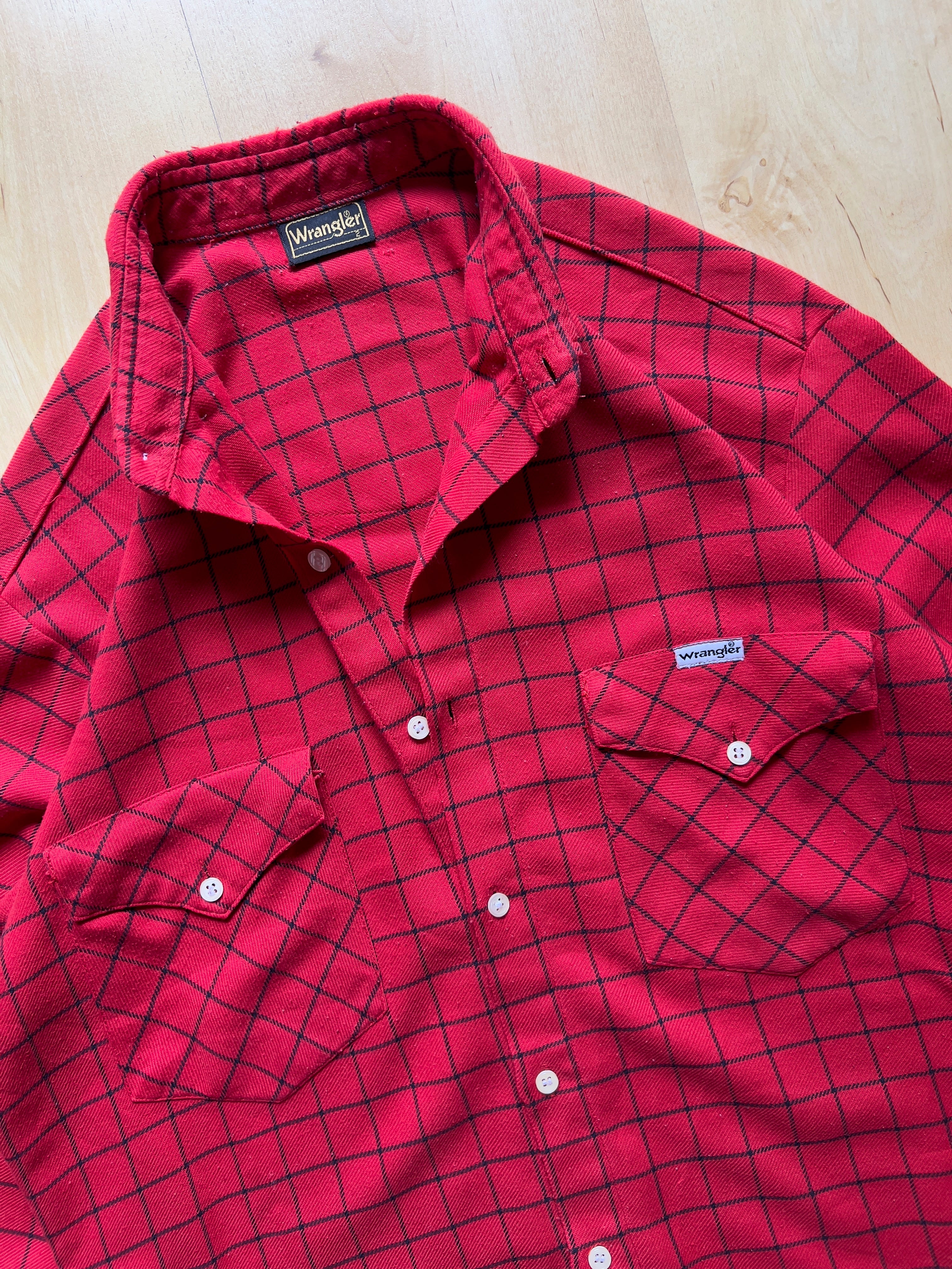 RED/BLACK WRANGLER FLANNEL - M AT JIM'S