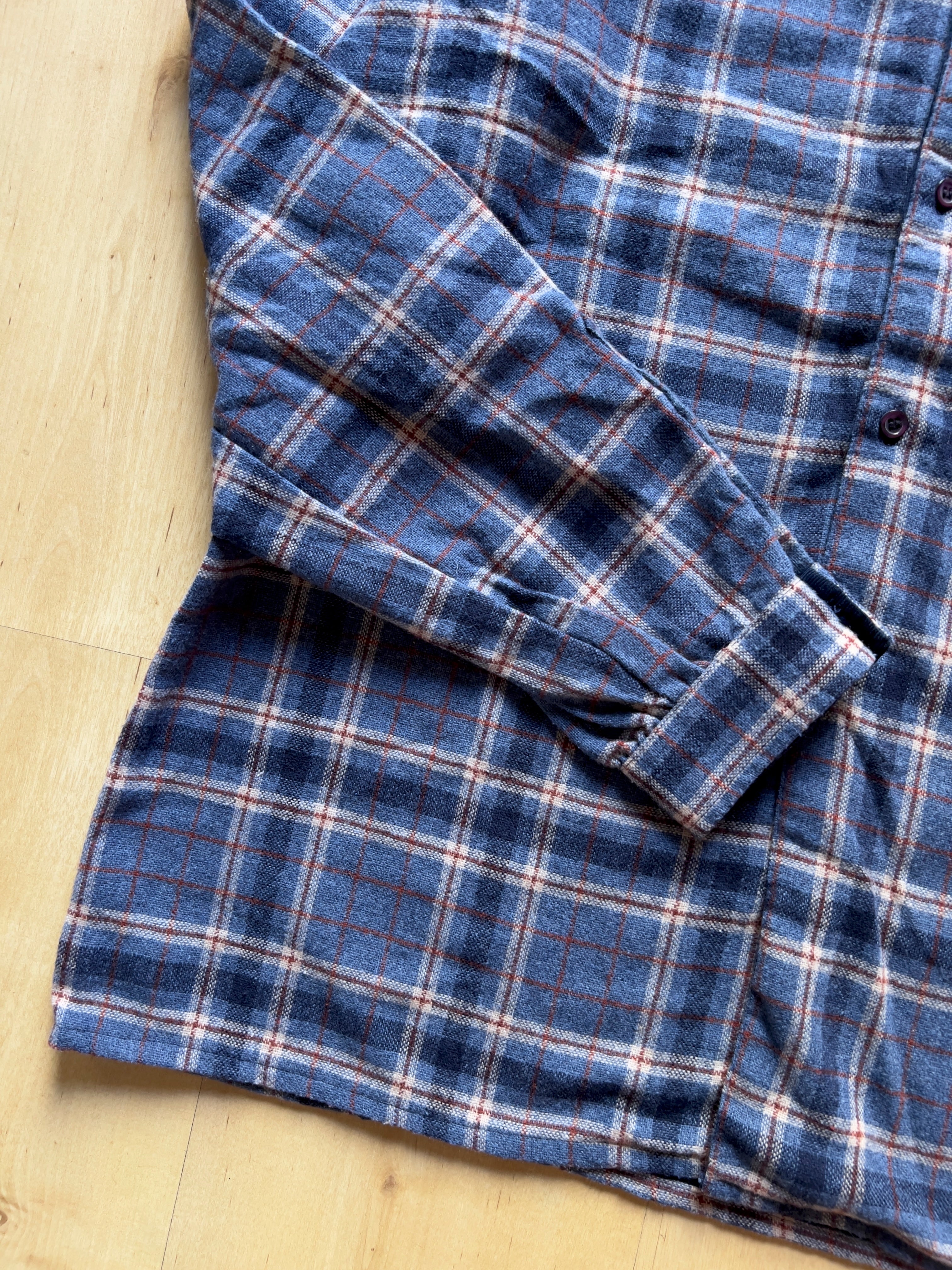 NAVY PLAY BOY PLAID FLANNEL - M AT JIM'S