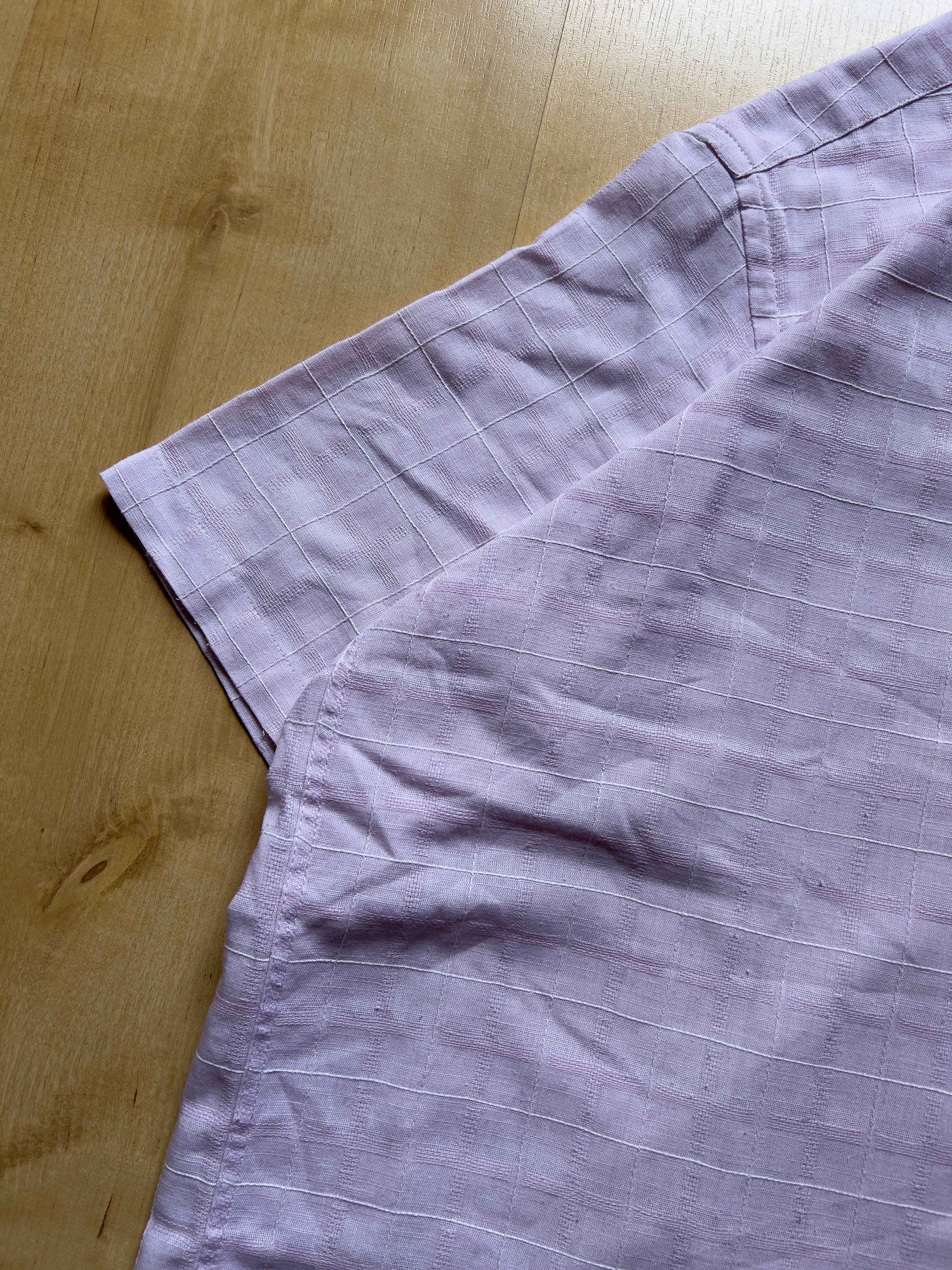 LIGHT PINK LINEN SHORT-SLEEVED SHIRT - M AT JIM'S