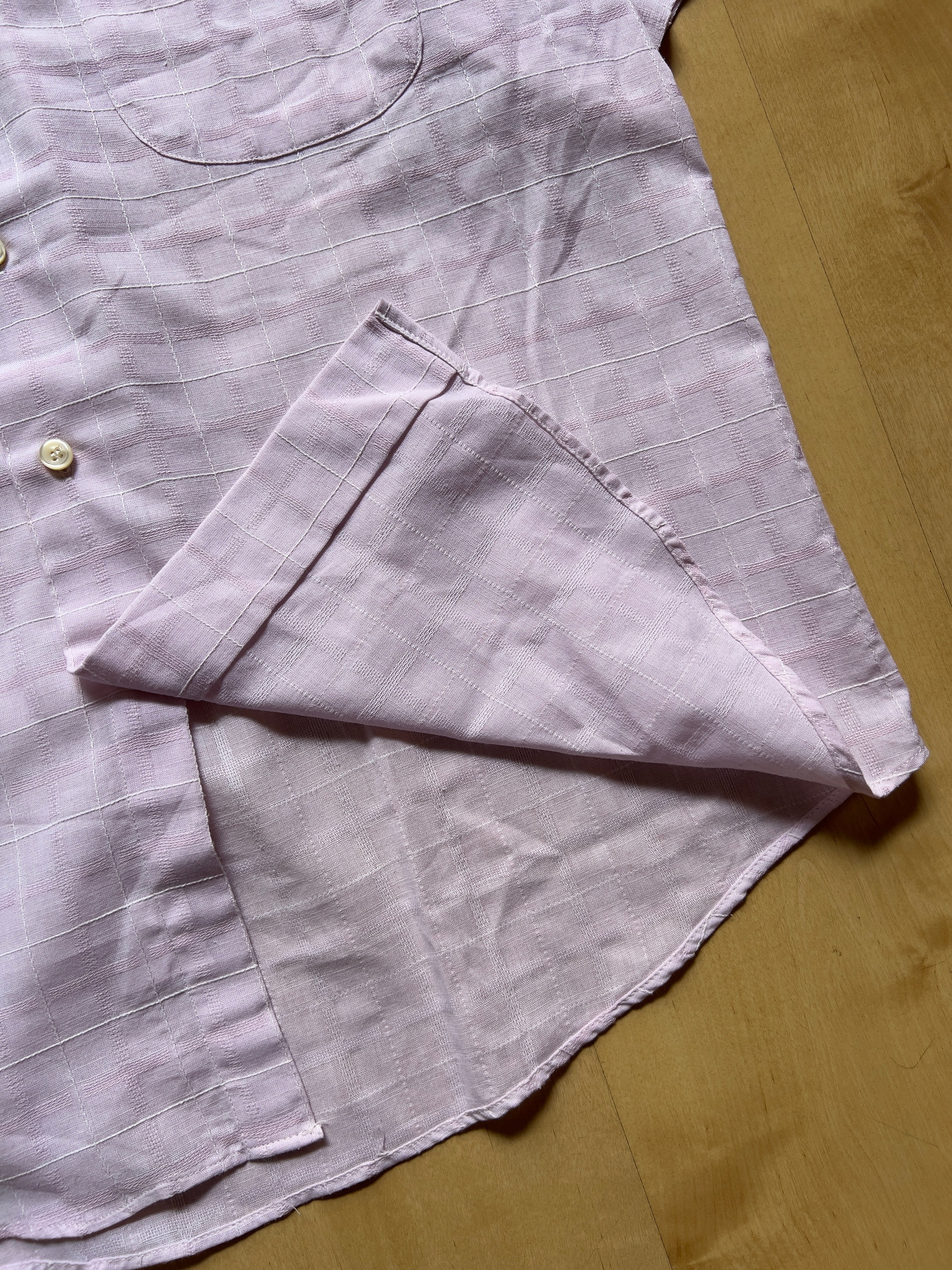 LIGHT PINK LINEN SHORT-SLEEVED SHIRT - M AT JIM'S