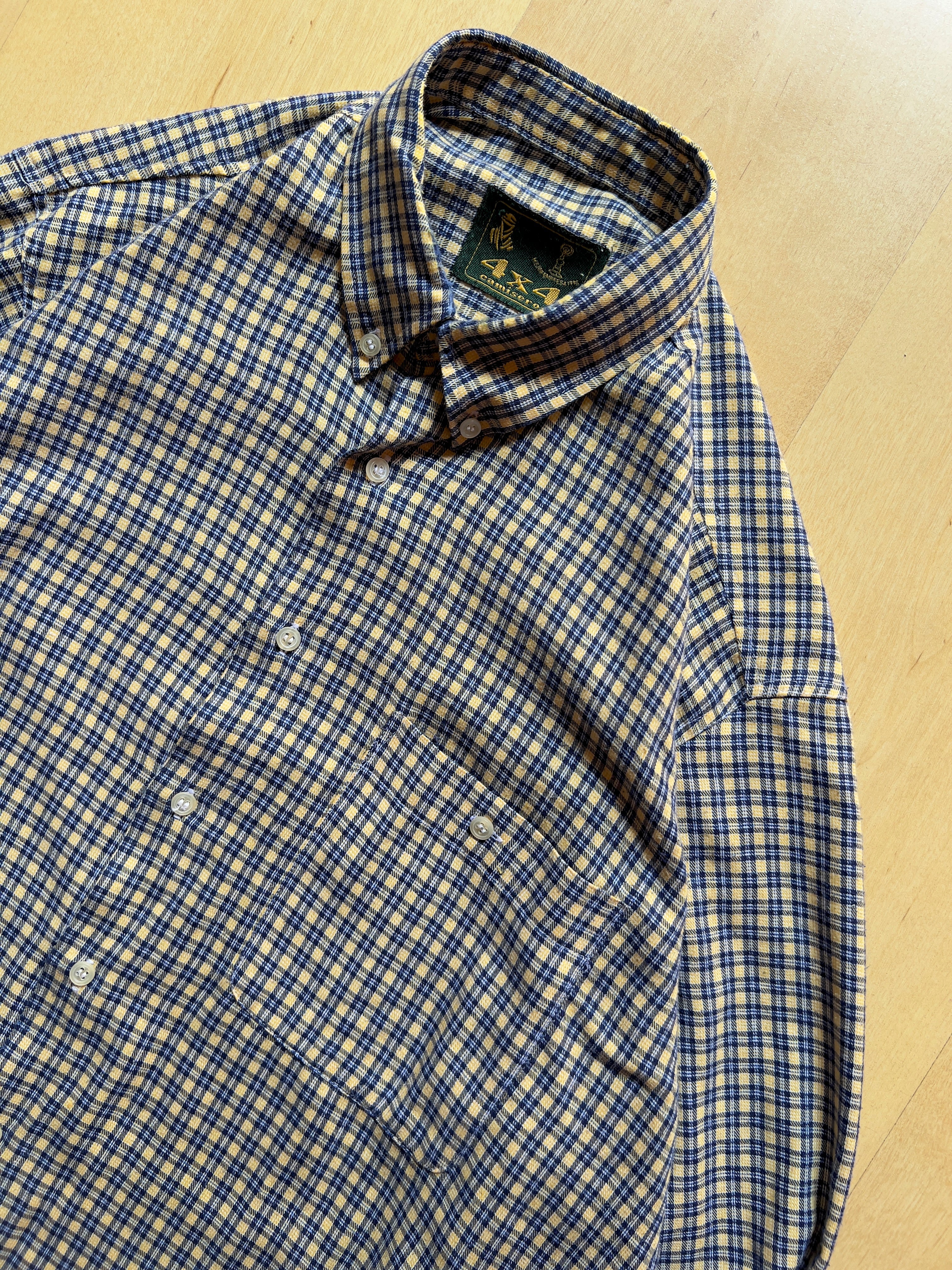 YELLOW/BLUE FLANNEL SHIRT - M AT JIM'S