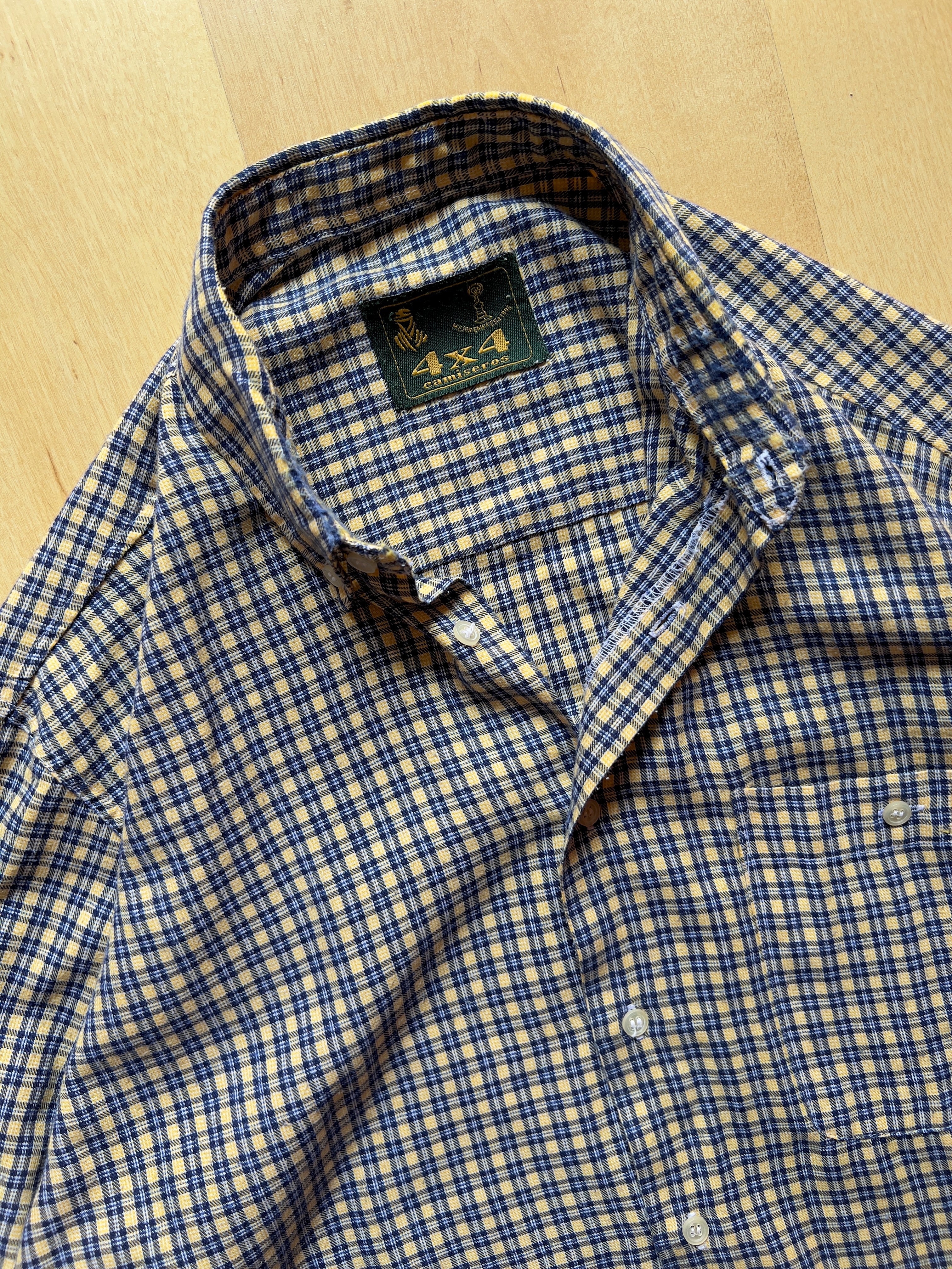 YELLOW/BLUE FLANNEL SHIRT - M AT JIM'S