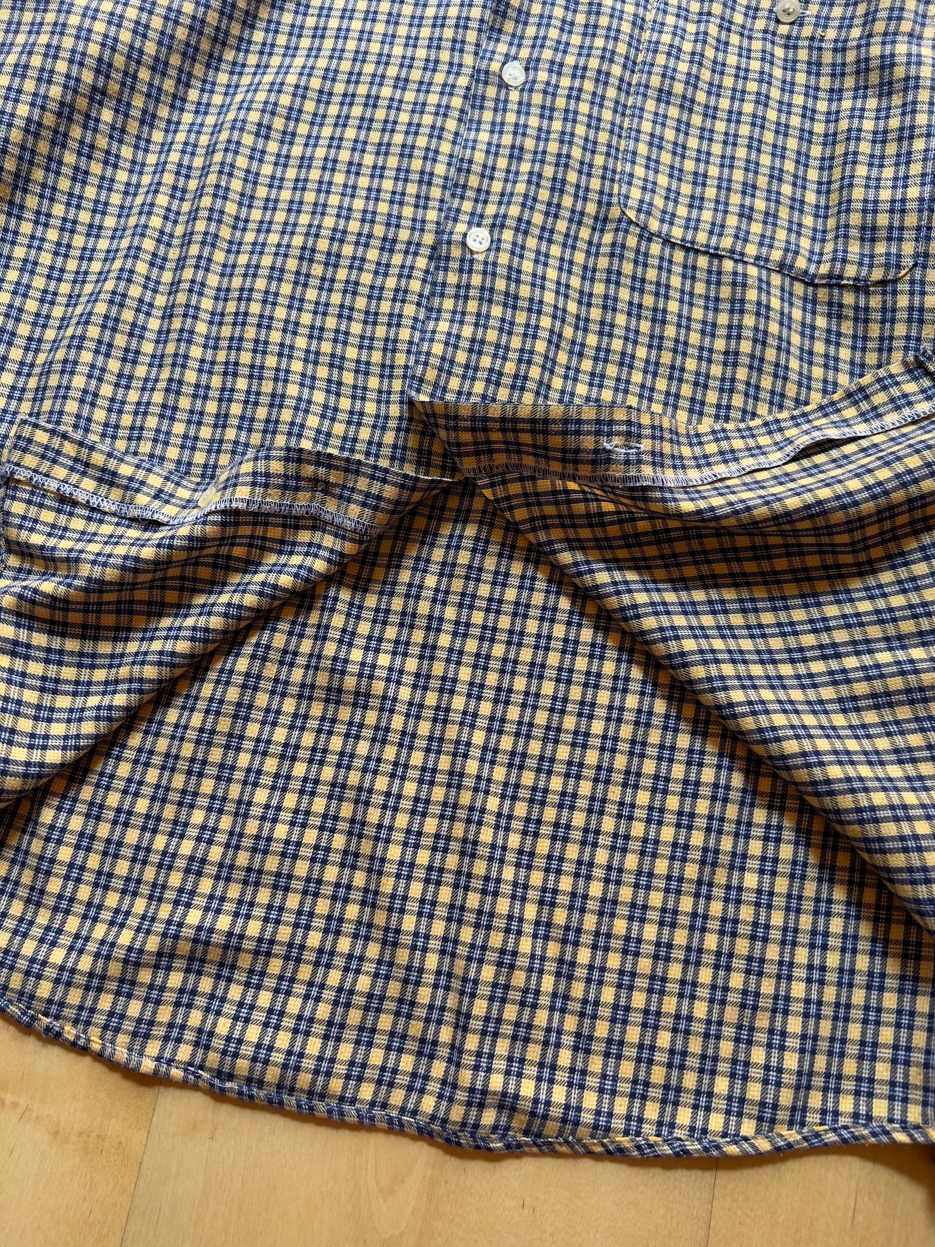YELLOW/BLUE FLANNEL SHIRT - M AT JIM'S