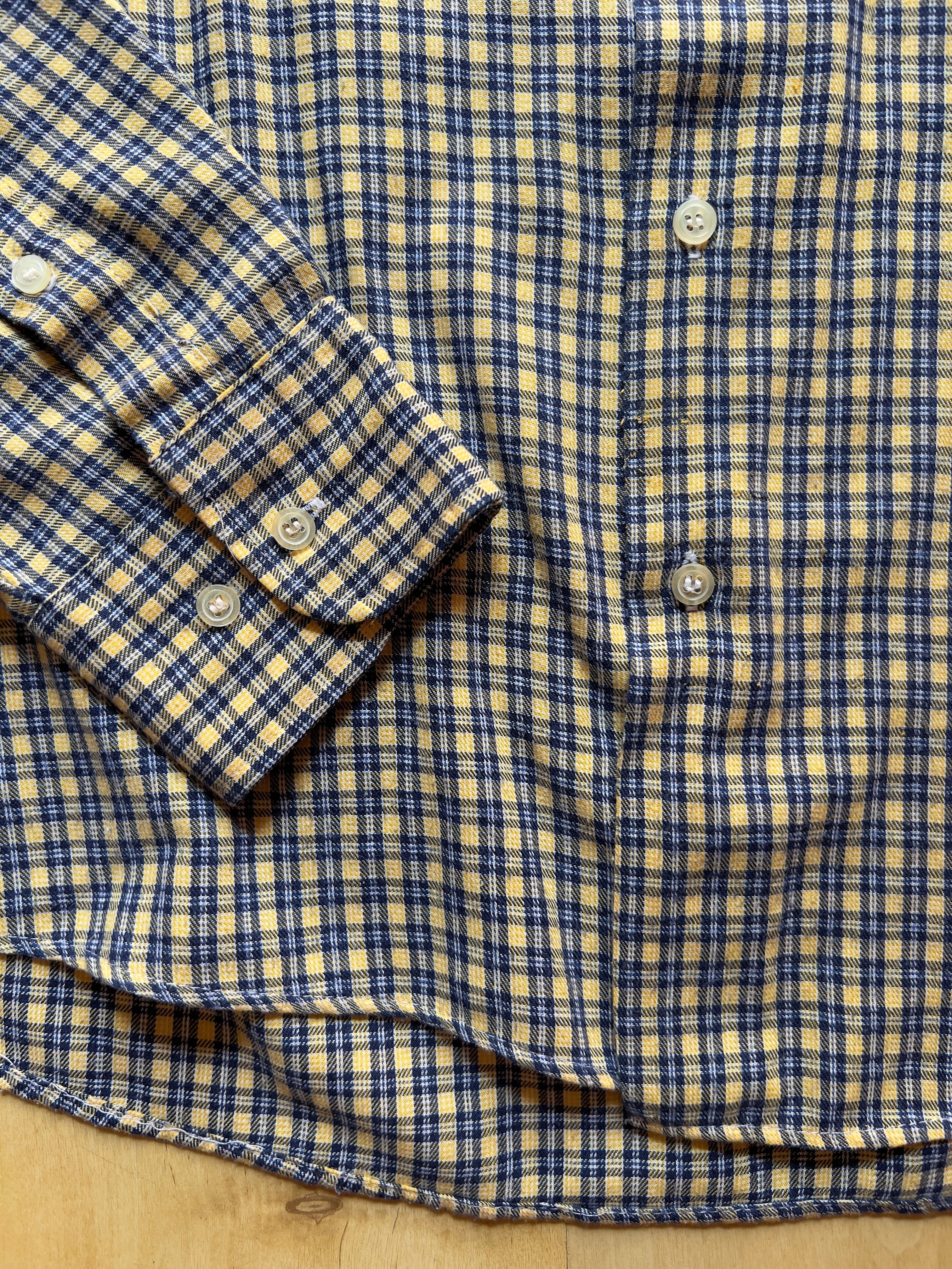 YELLOW/BLUE FLANNEL SHIRT - M AT JIM'S