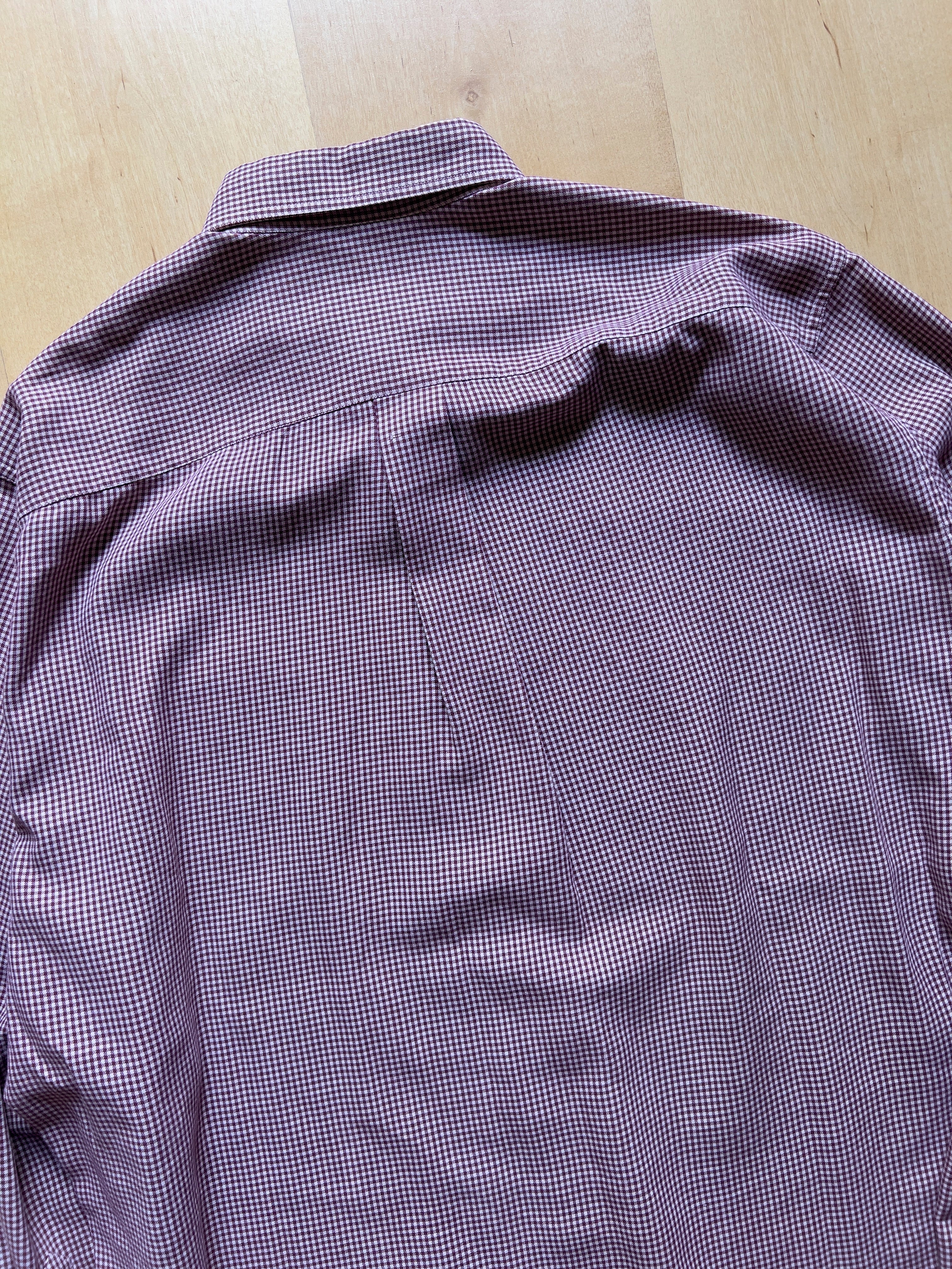BURGUNDY VICHY SHIRT - L AT JIM'S