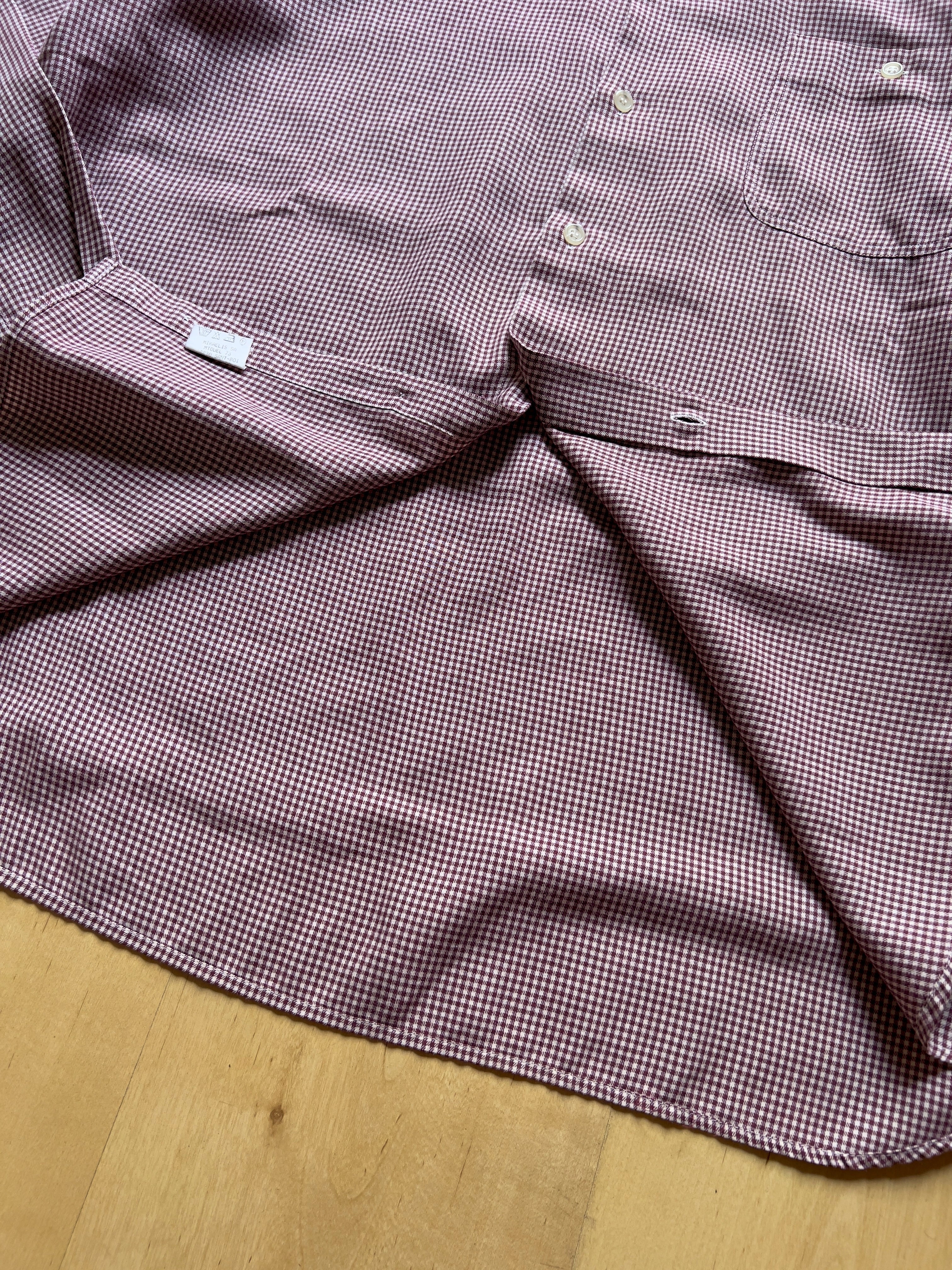 BURGUNDY VICHY SHIRT - L AT JIM'S