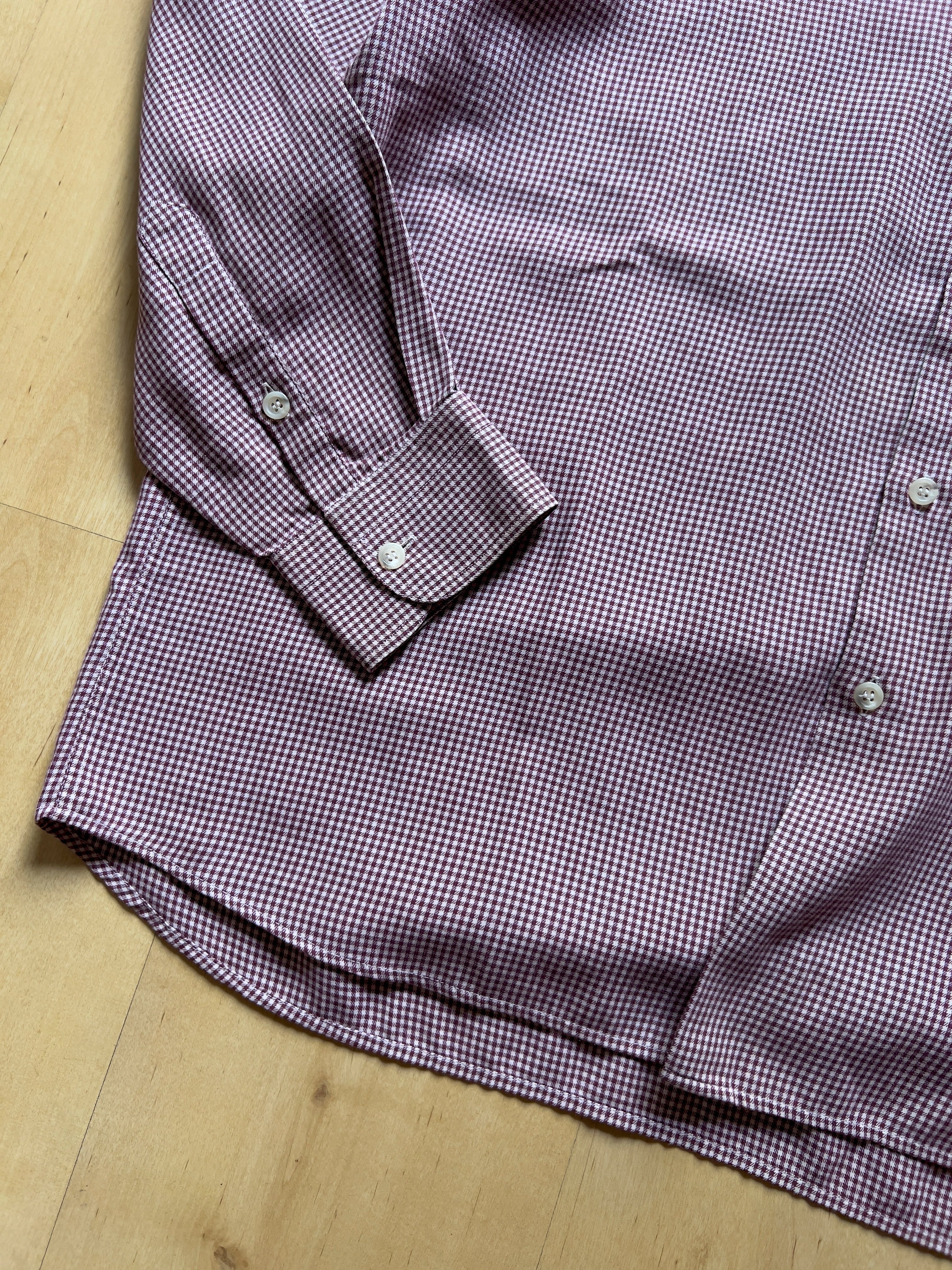 BURGUNDY VICHY SHIRT - L AT JIM'S