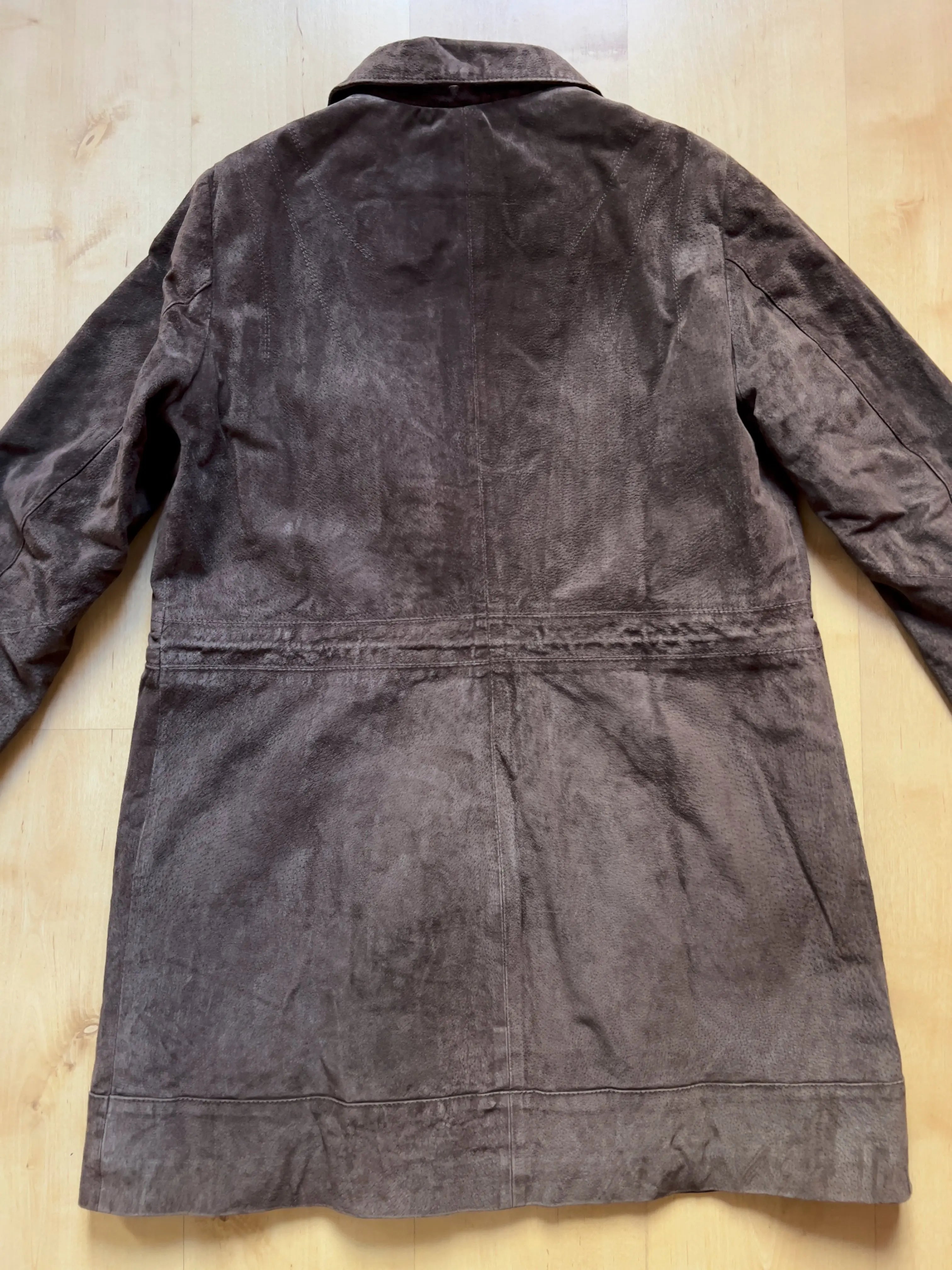 BROWN LEATHER LONG COAT (W) - M/L AT JIM'S