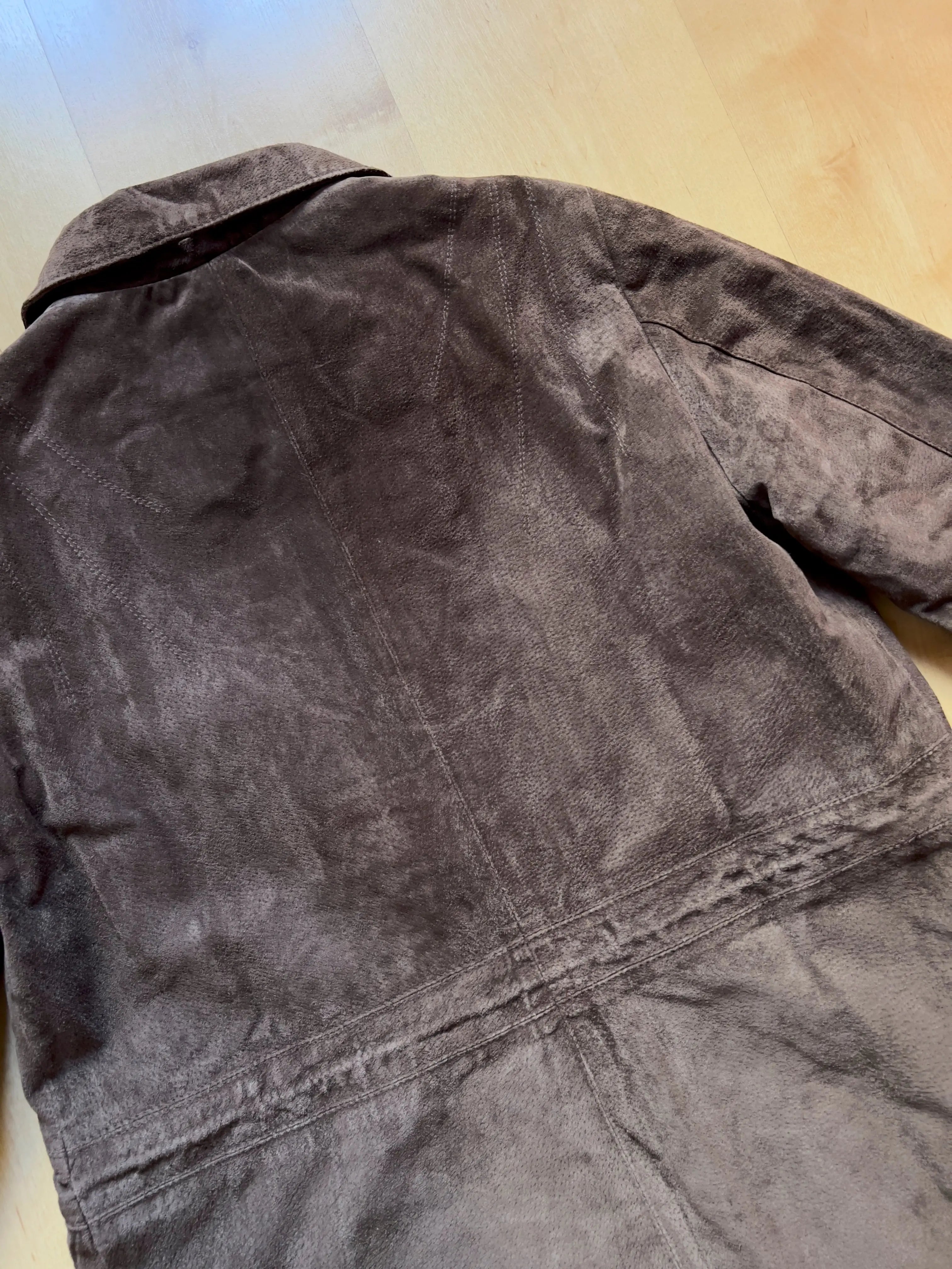 BROWN LEATHER LONG COAT (W) - M/L AT JIM'S