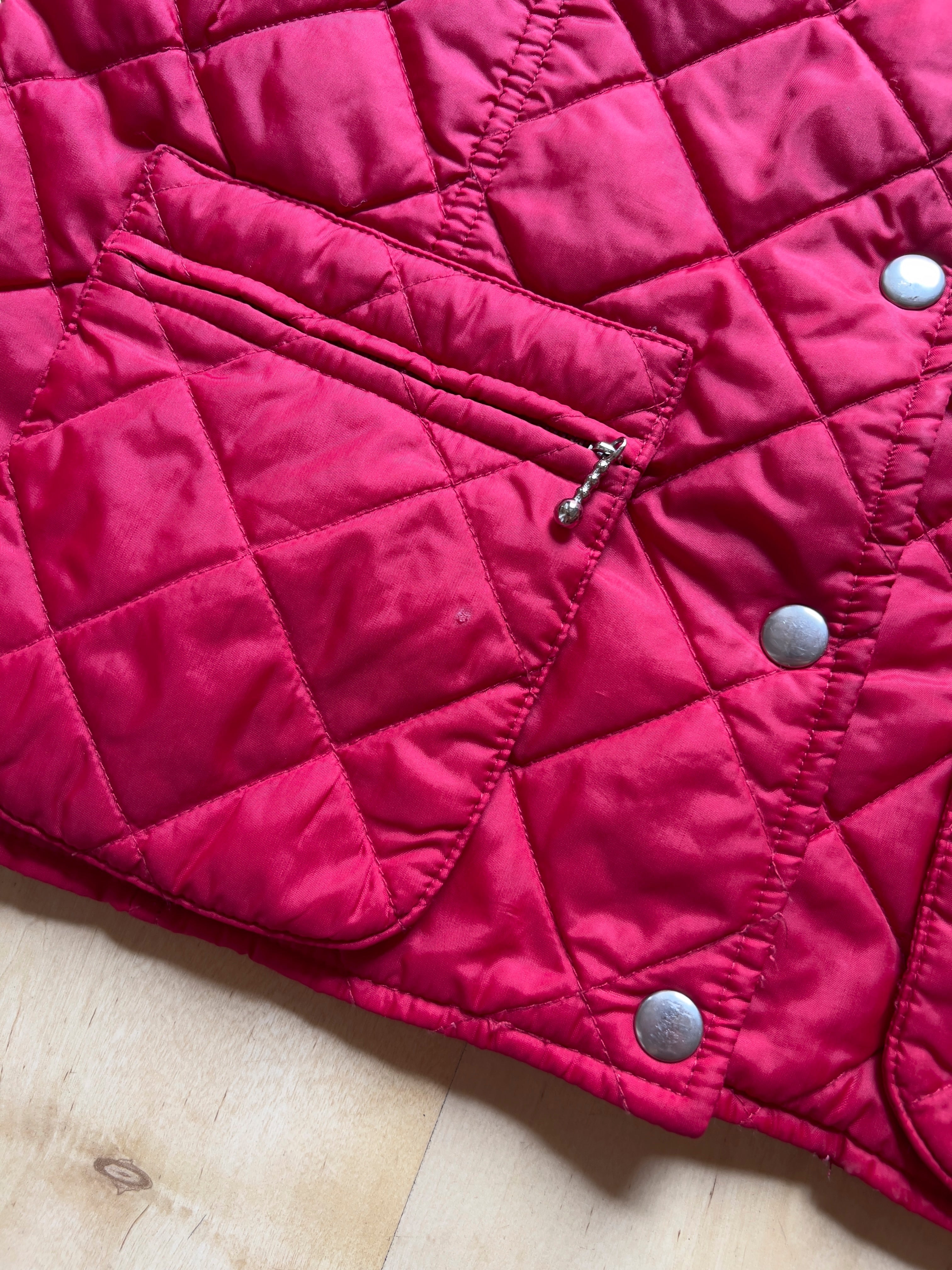 RED PUFFER VEST - S AT JIM'S