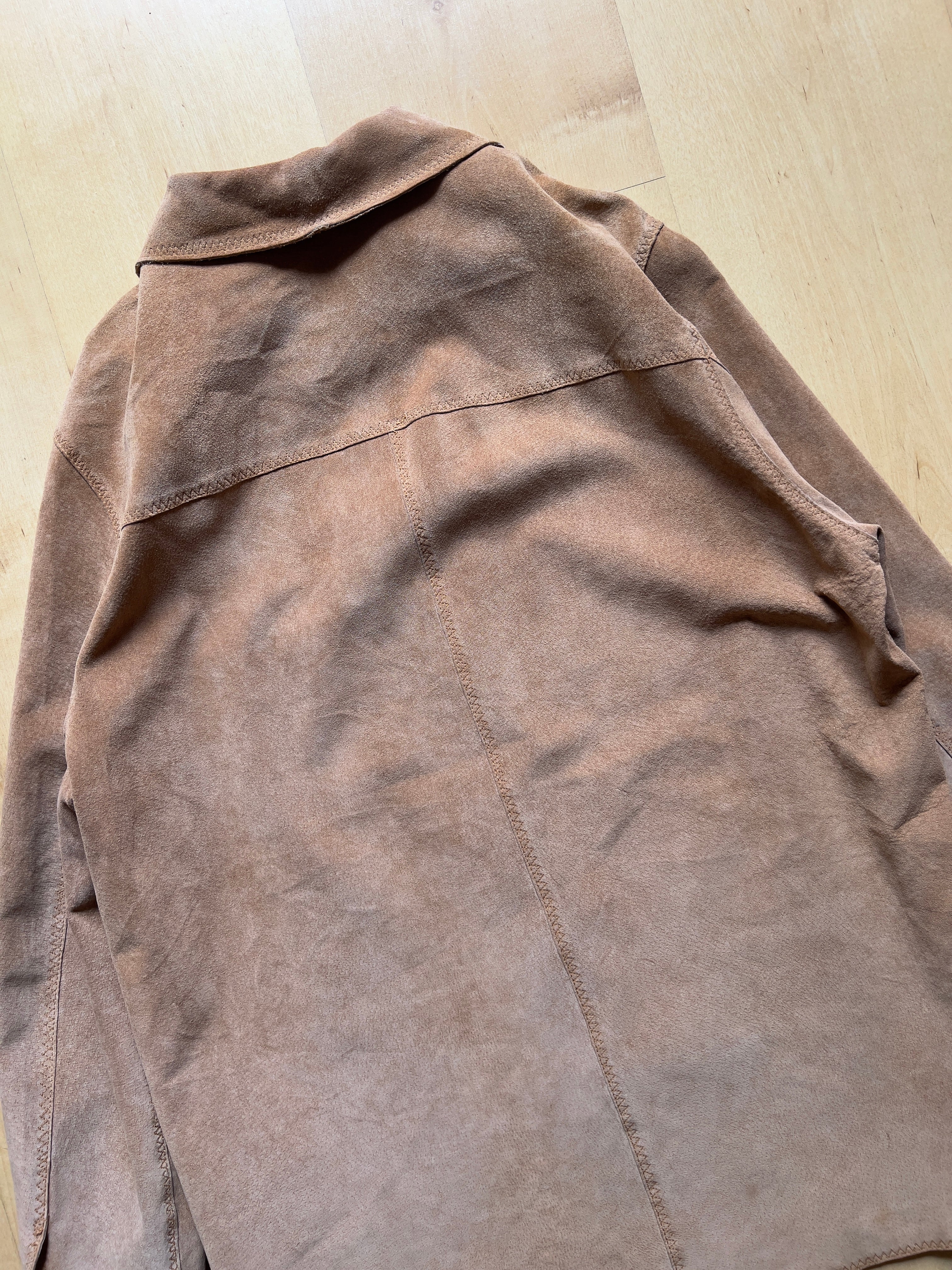 BROWN LEATHER SHIRT JACKET - S AT JIM'S