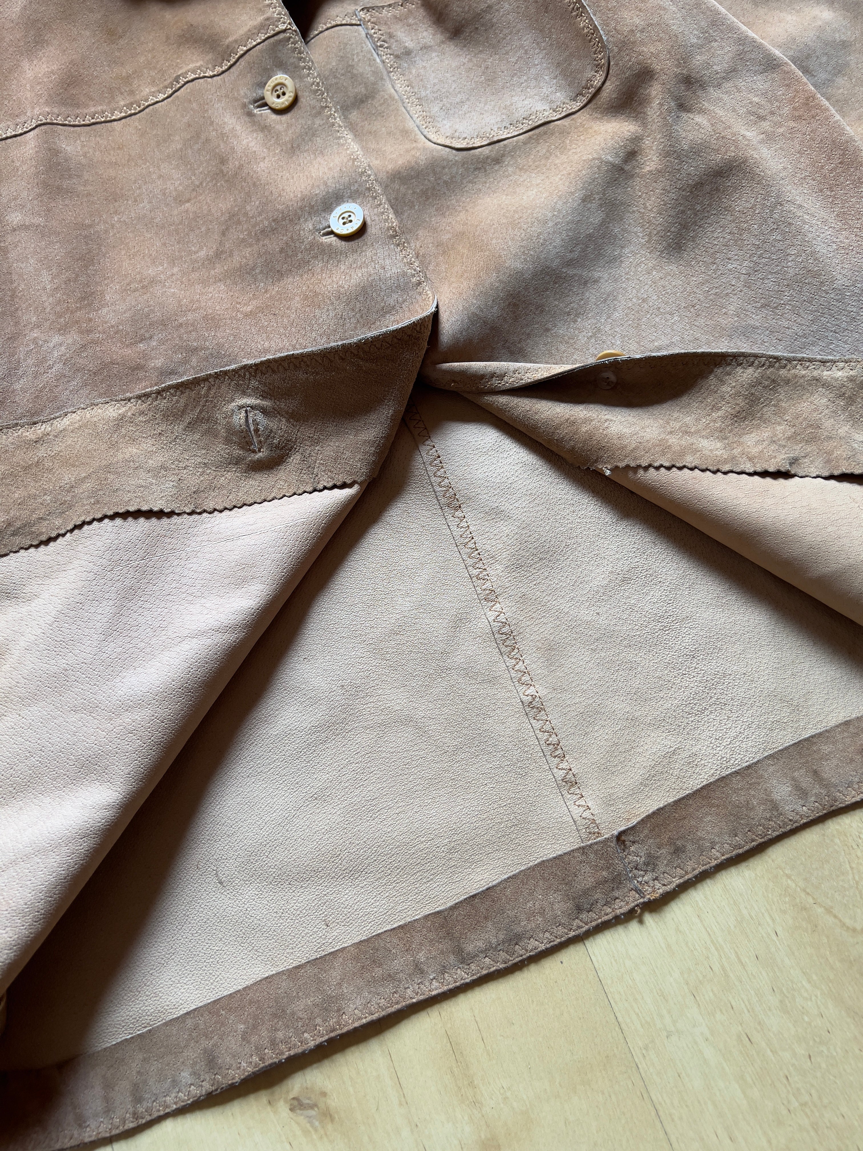 BROWN LEATHER SHIRT JACKET - S AT JIM'S