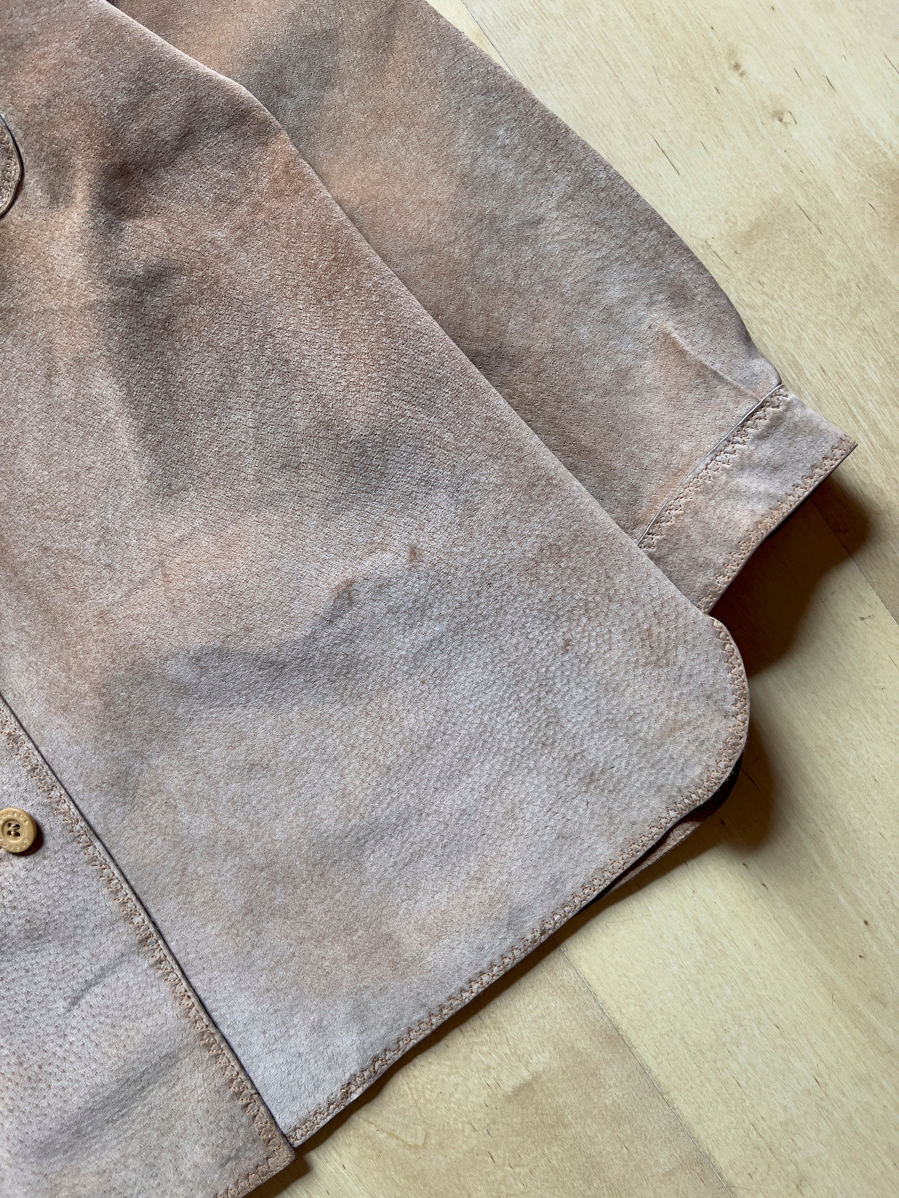 BROWN LEATHER SHIRT JACKET - S AT JIM'S