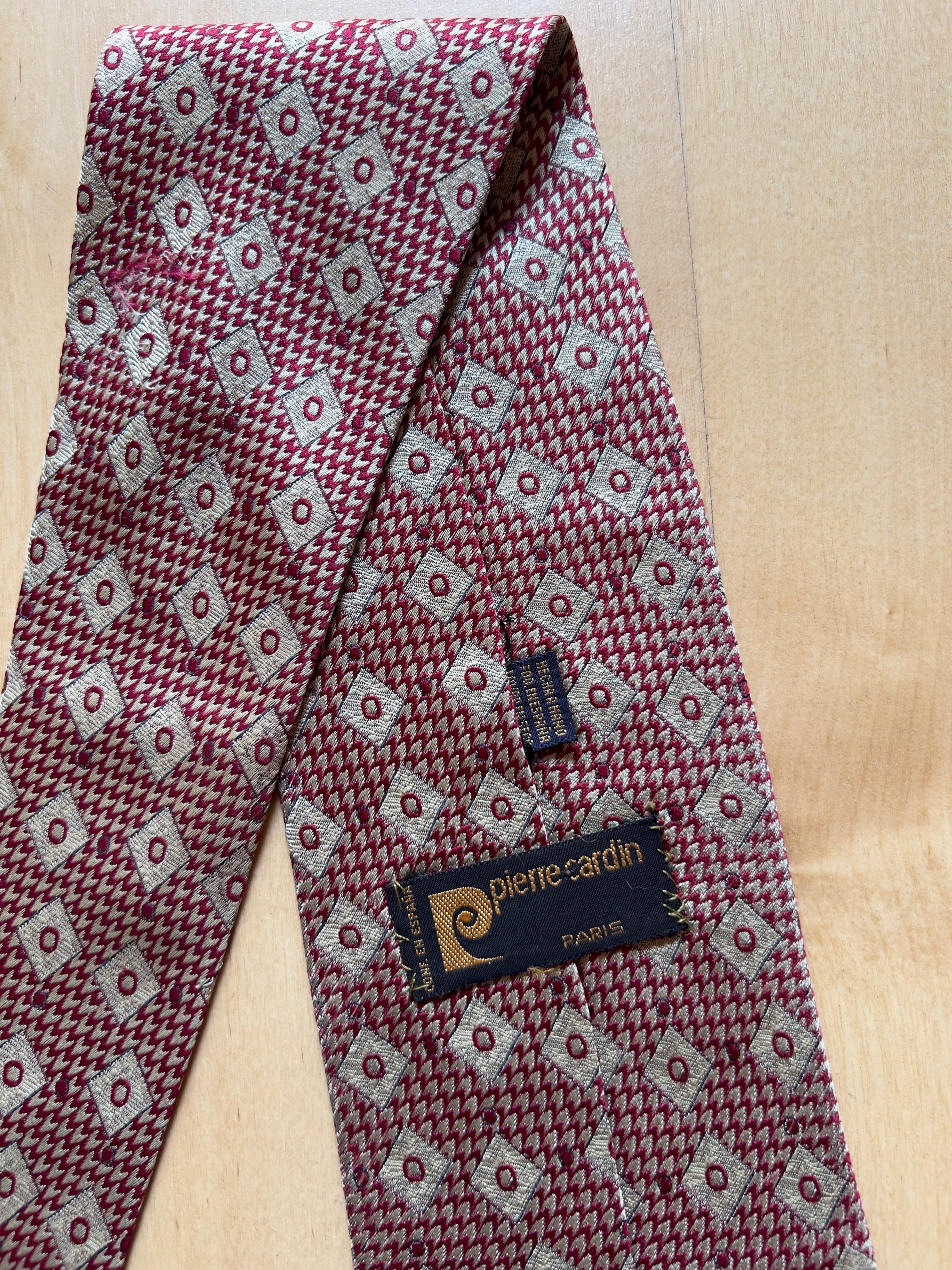 RED PIERRE CARDIN SILK TIE AT JIM'S
