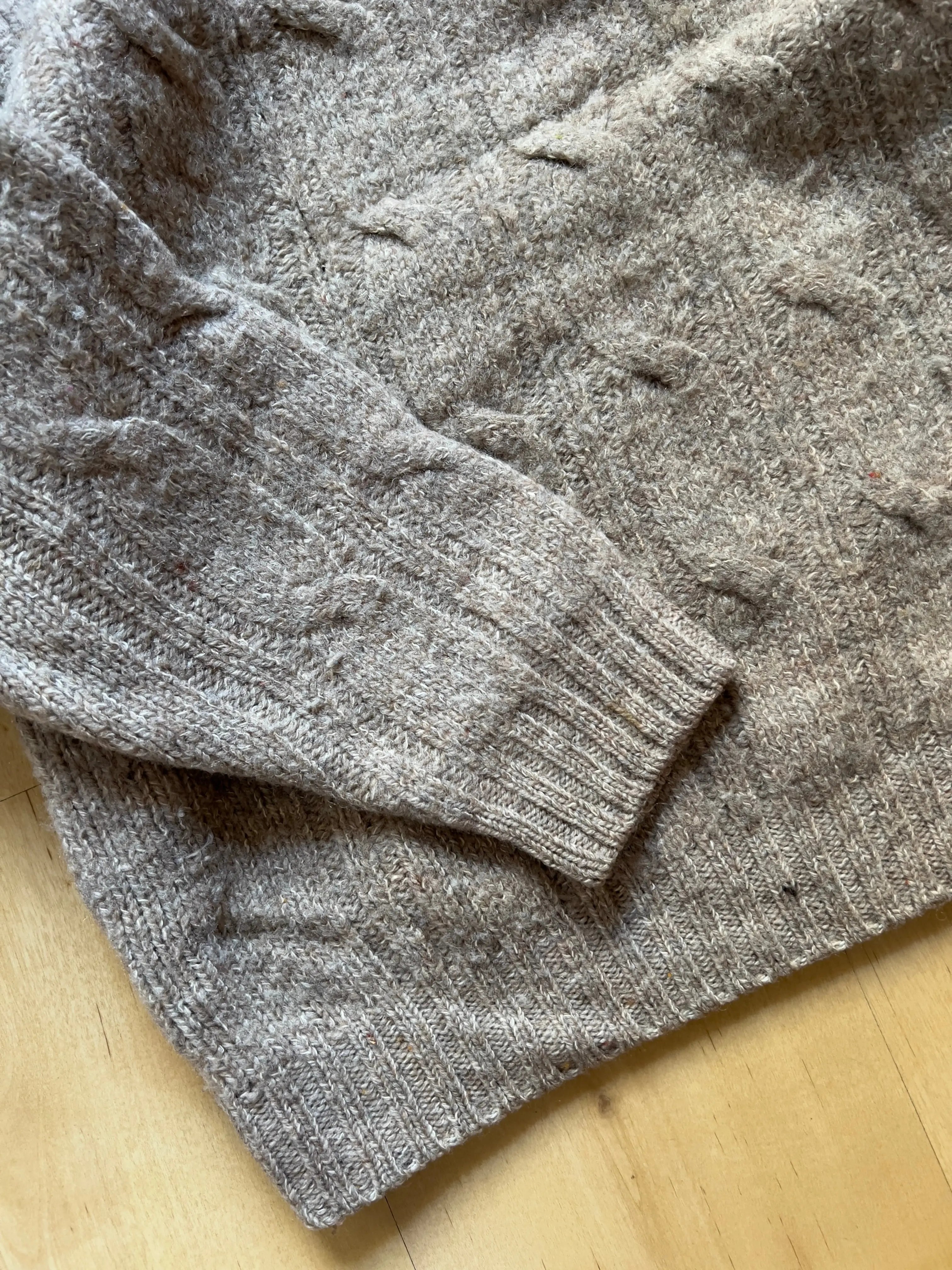 BEIGE WOOL SWEATER - XS AT JIM'S