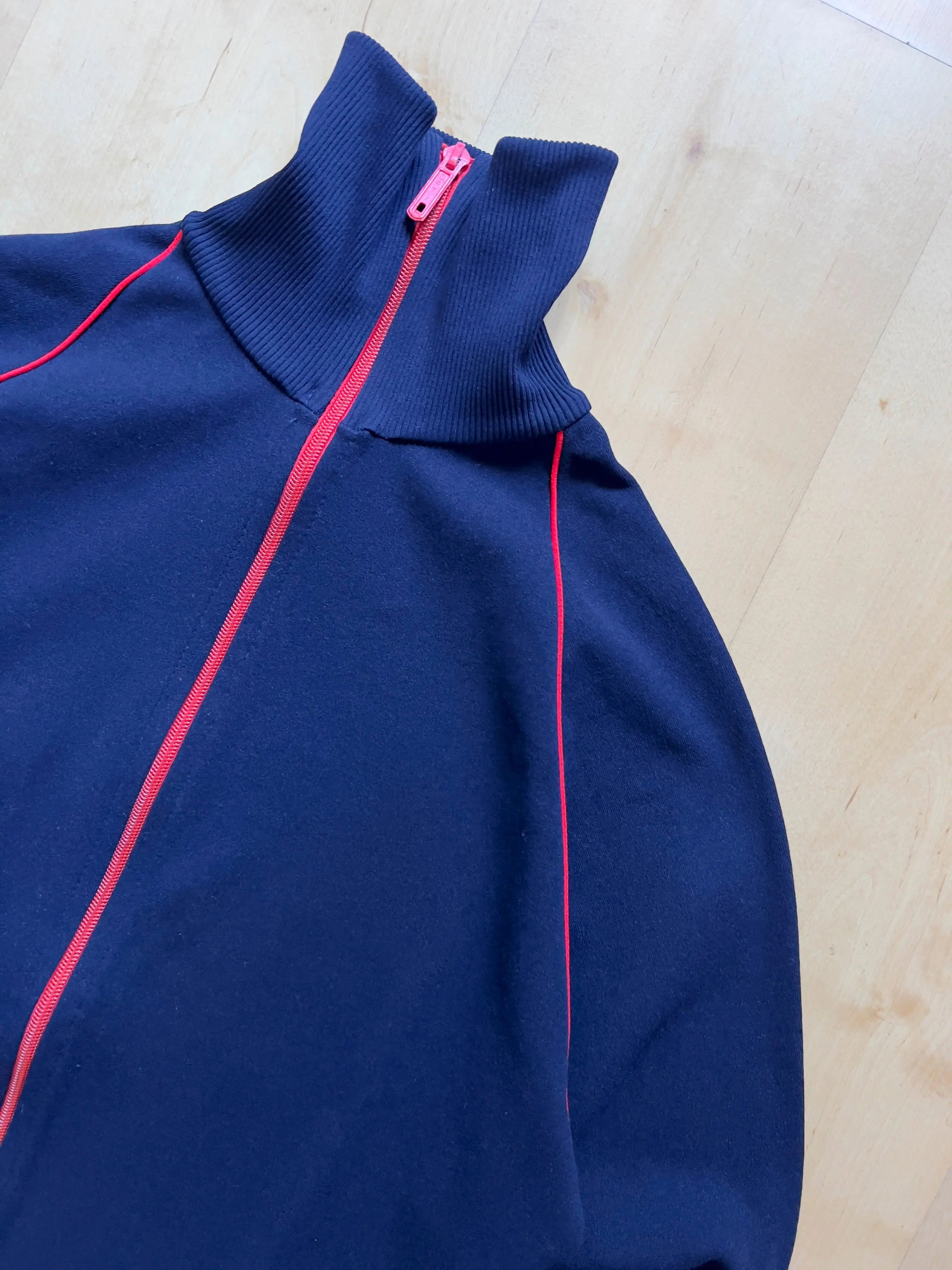 BLUE/RED HELANCA ZIP UP - XS/S AT JIM'S