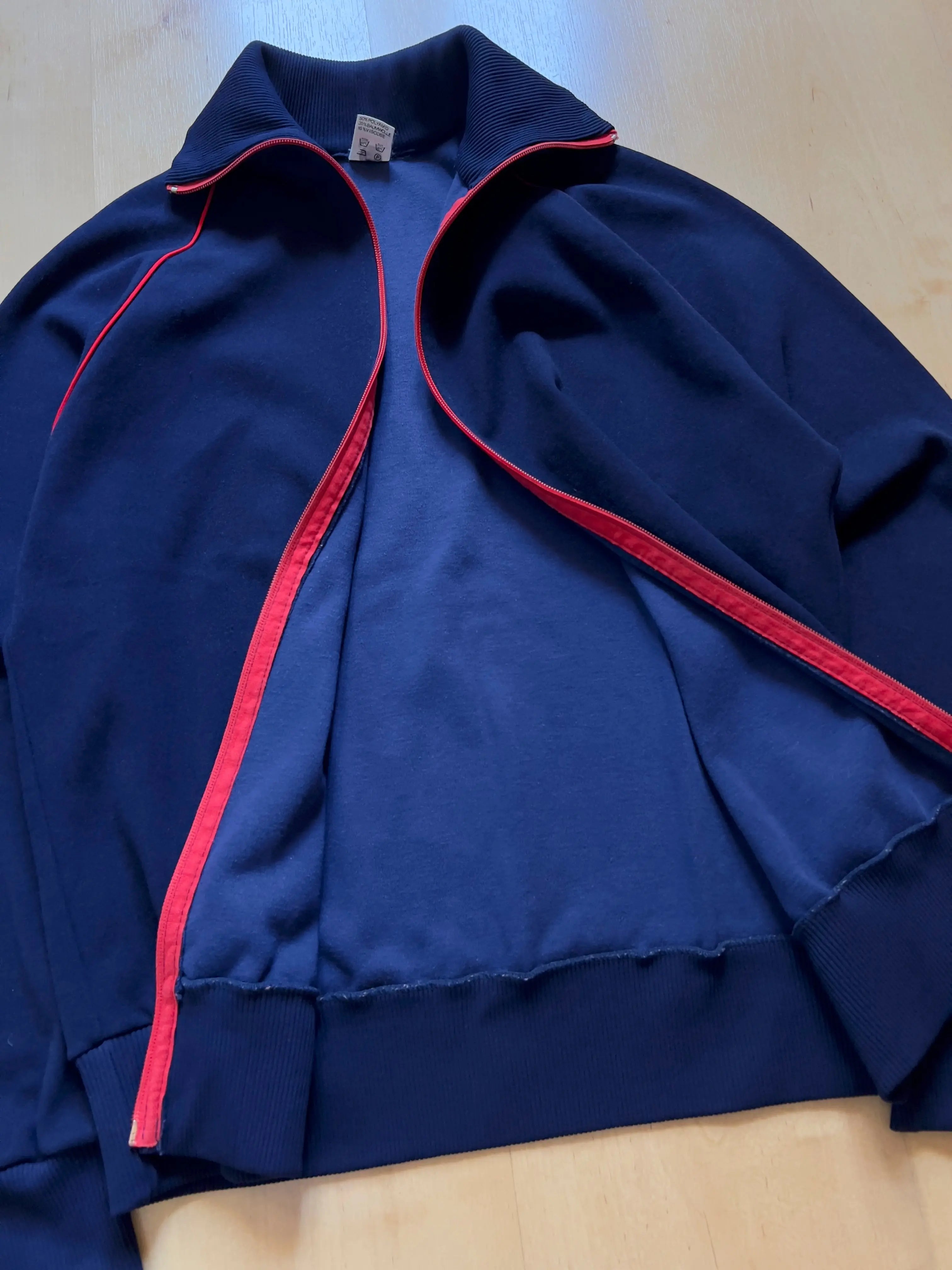 BLUE/RED HELANCA ZIP UP - XS/S AT JIM'S