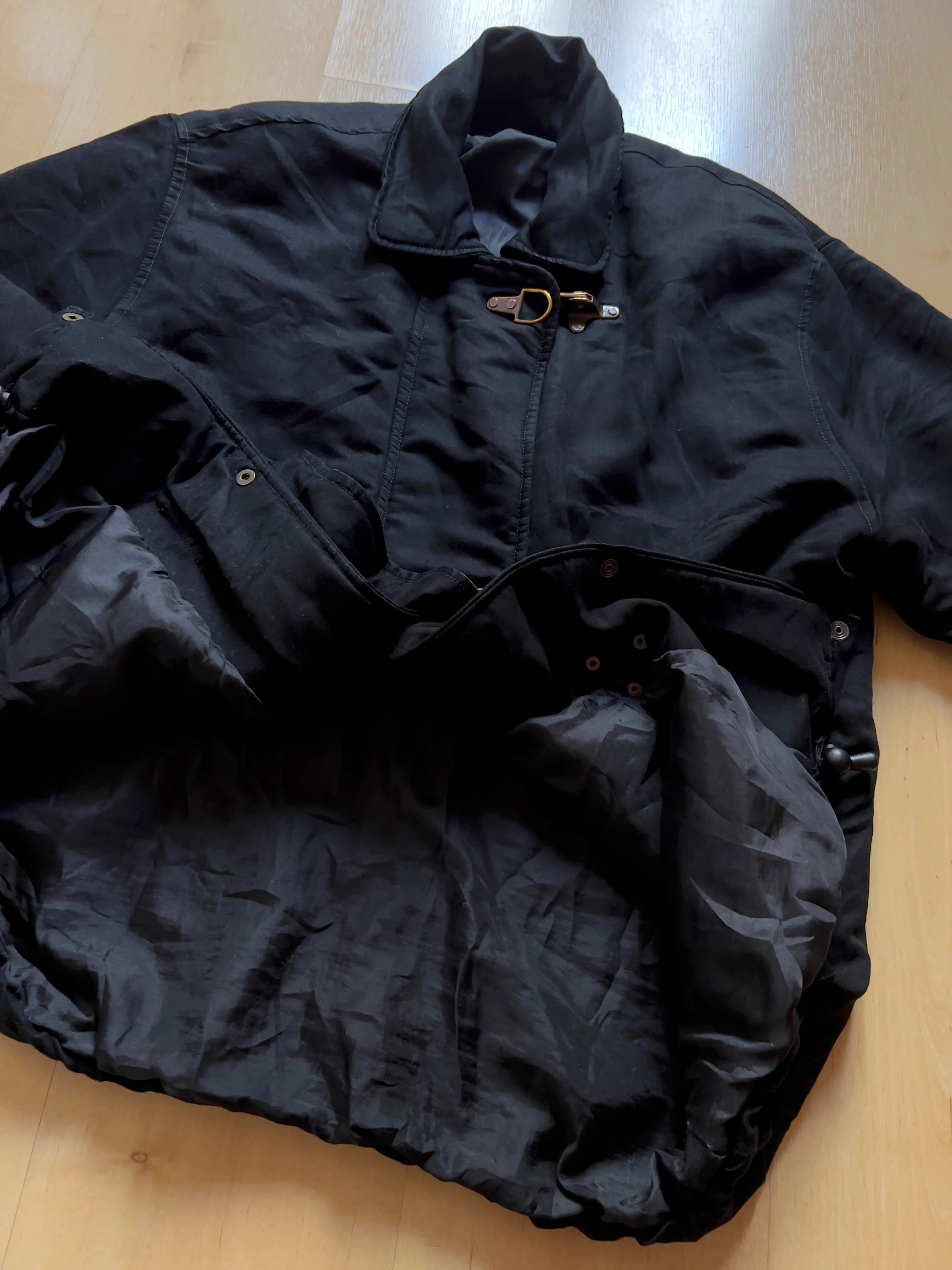 BLACK 'FIREMAN' COAT - M/L AT JIM'S