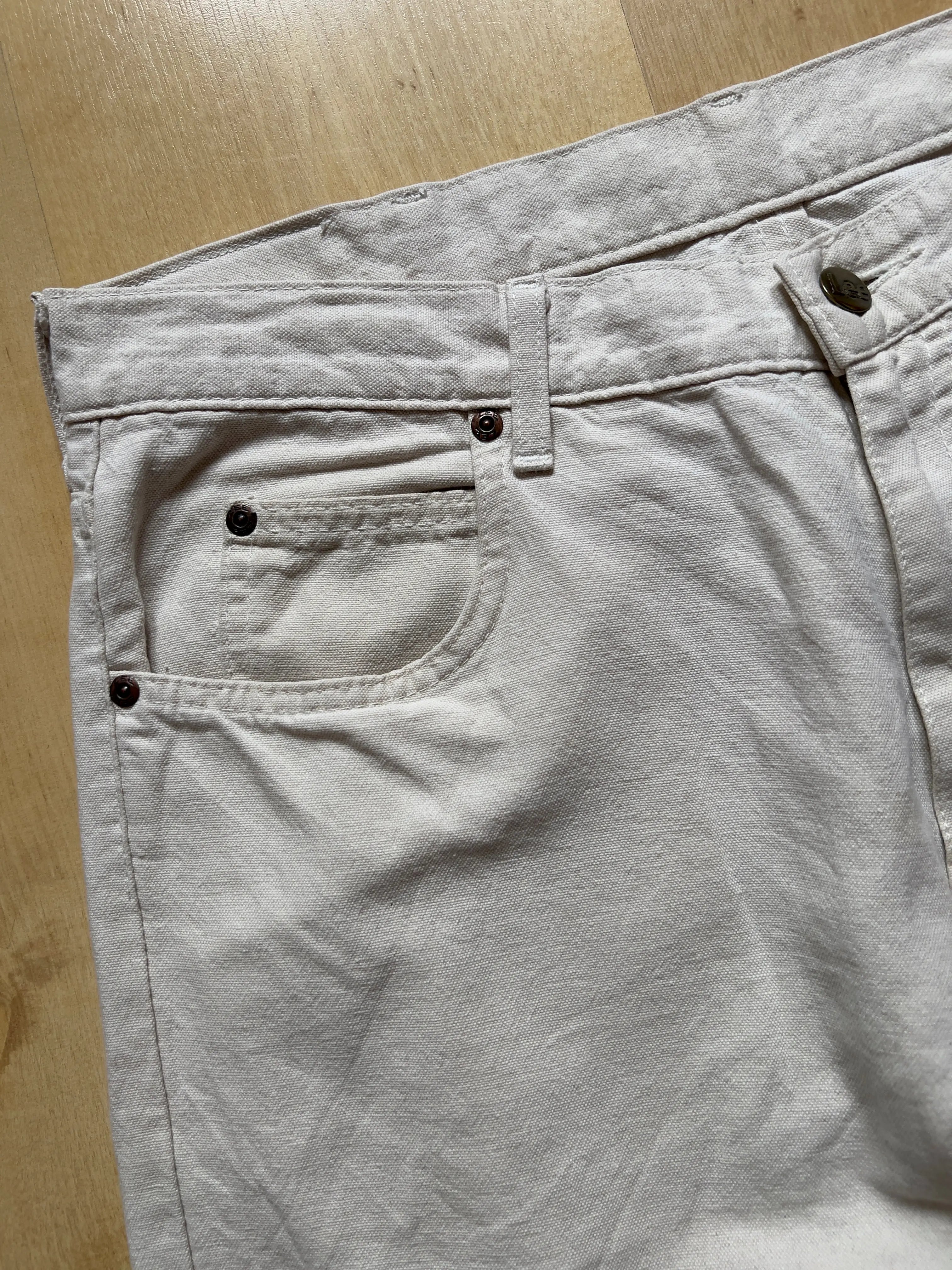 WHITE LEE LINEN & COTON PANTS - 34X32/L AT JIM'S