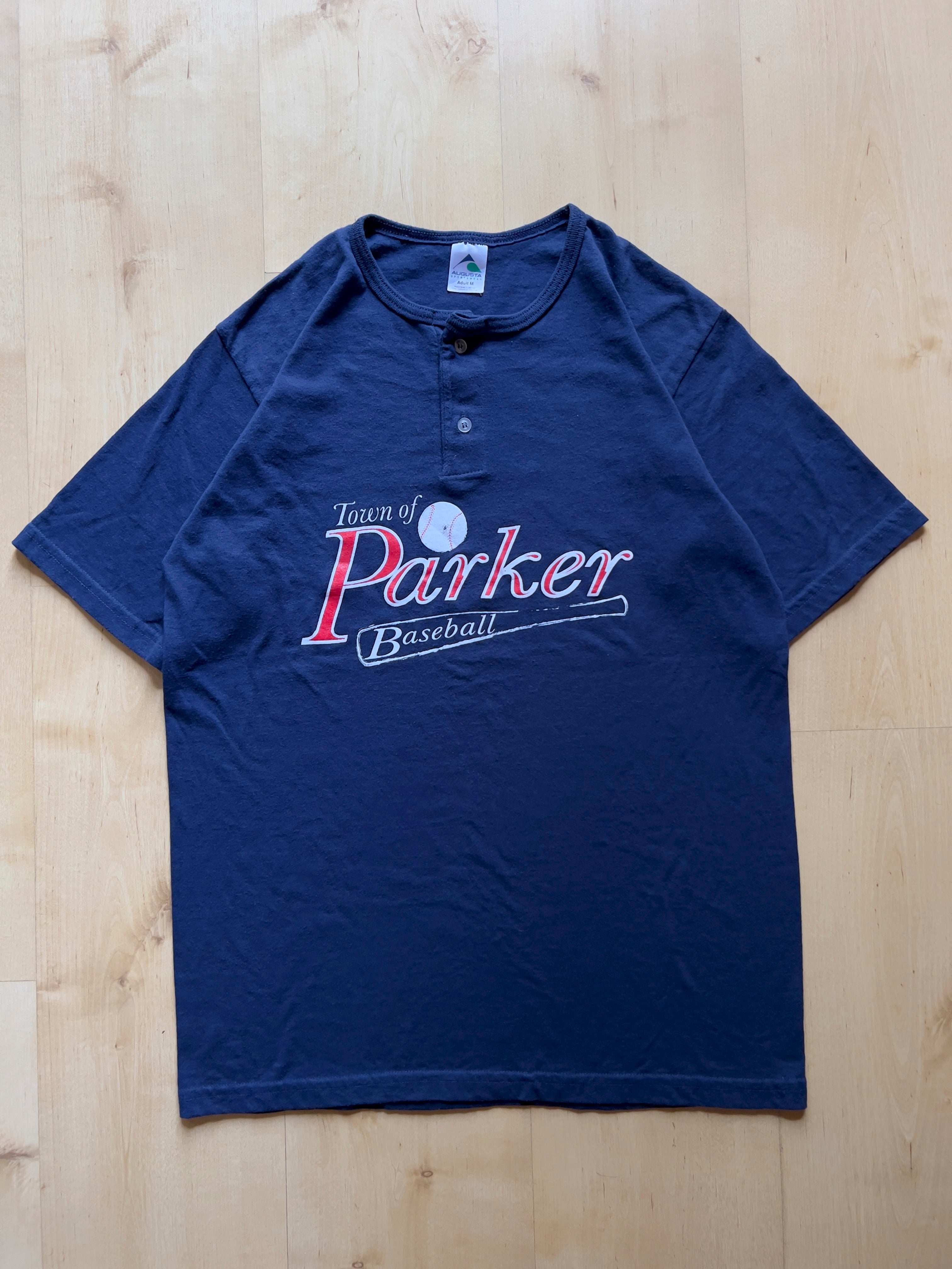 BLUE 'TOWN OF PARKER BASEBALL' HENLEY - S/M AT JIM'S