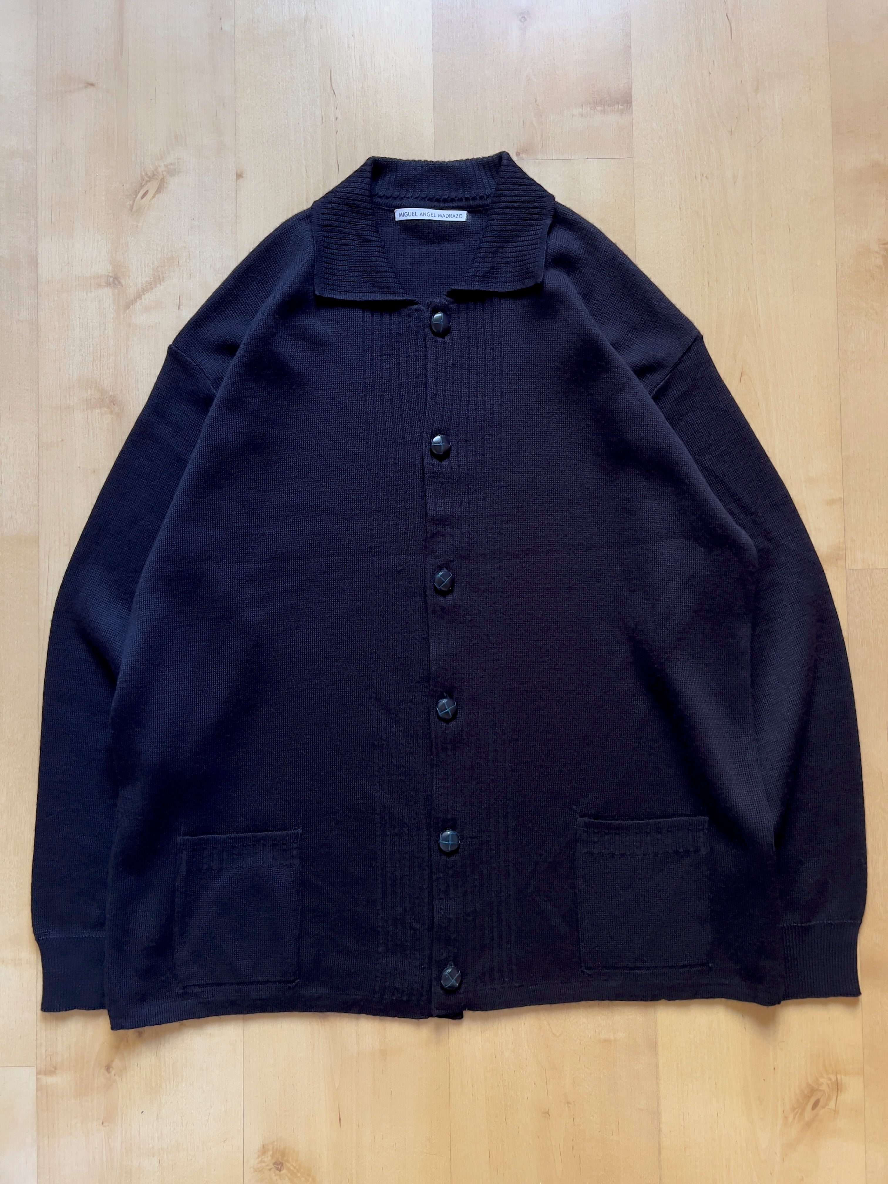 NAVY DISTRESSED GRANDPA CARDIGAN AT JIM'S