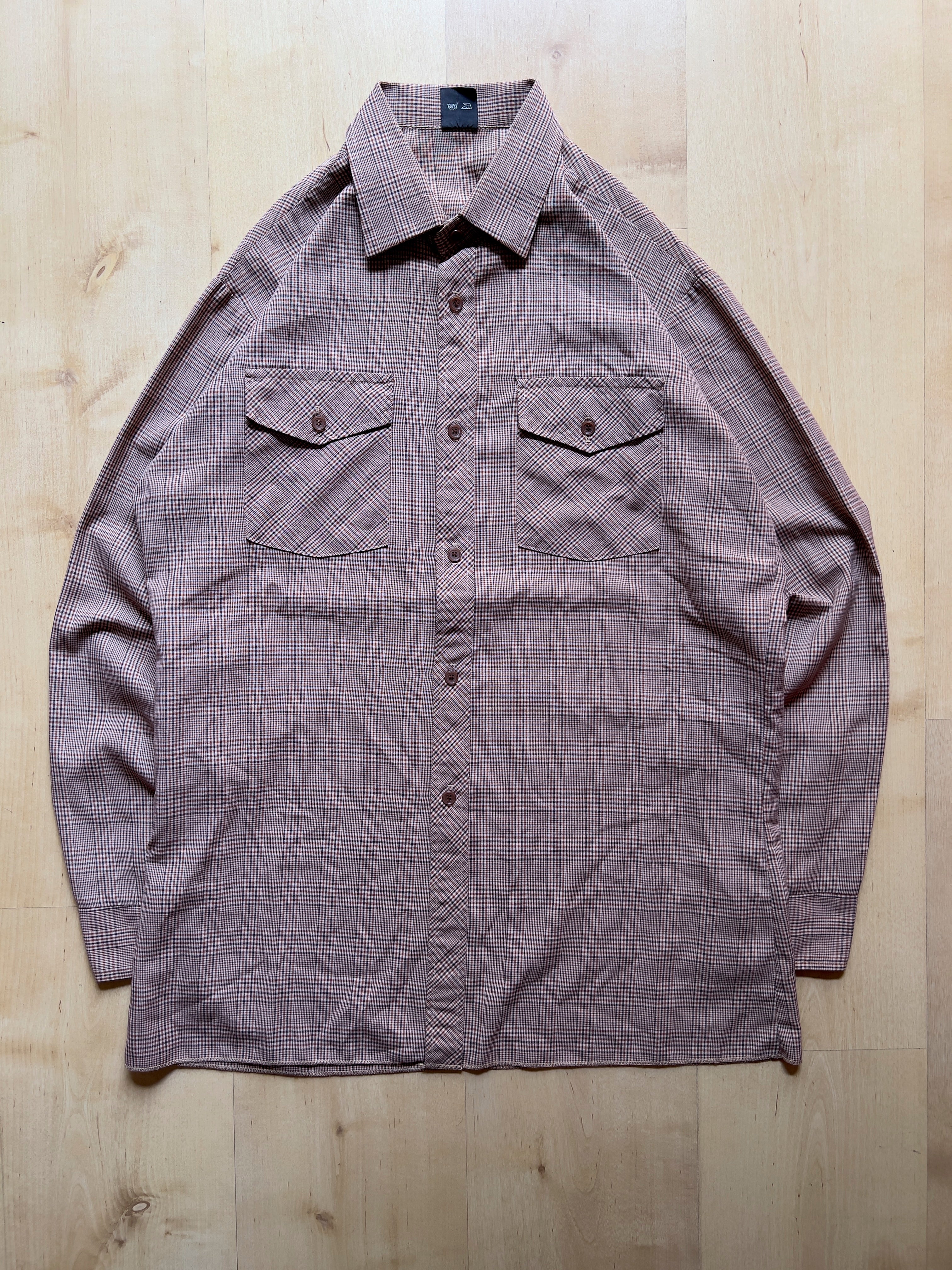 BROWN 'COWBOY' CHECKED SHIRT - M AT JIM'S
