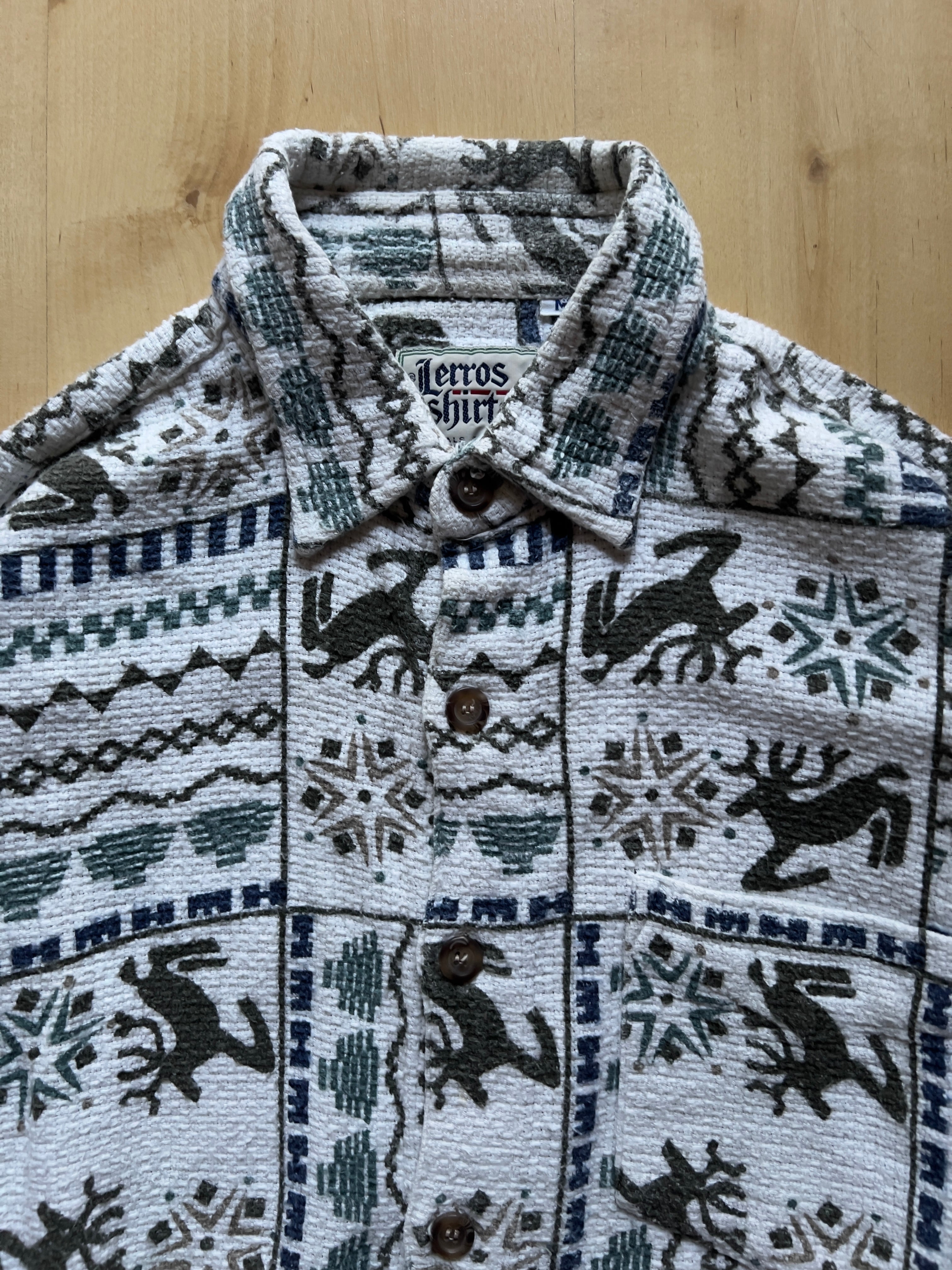 WHITE REINDEER PLAID FLANNEL - M/L AT JIM'S