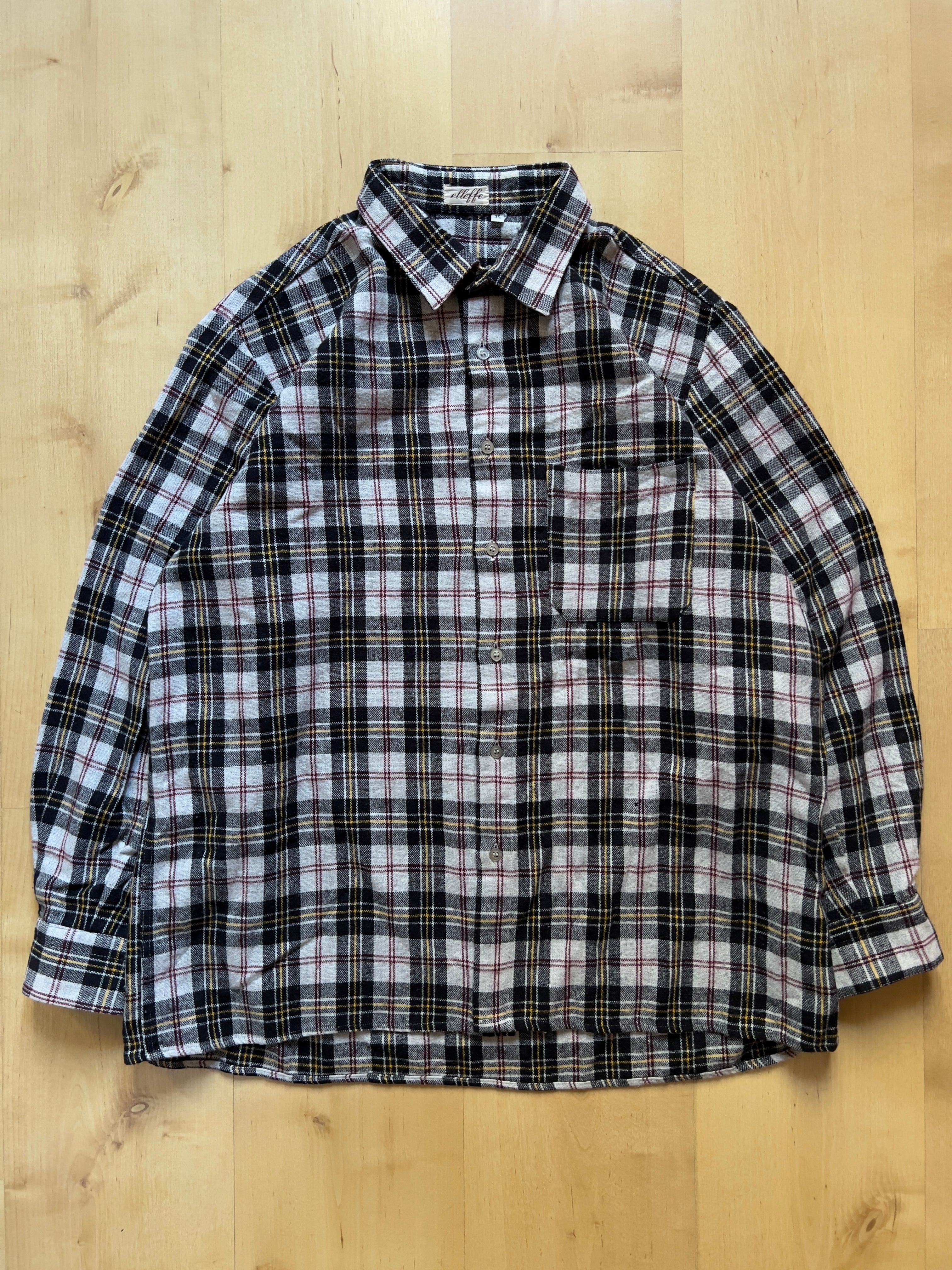 BLACK/YELLOW PLAID FLANNEL - S/M AT JIM'S