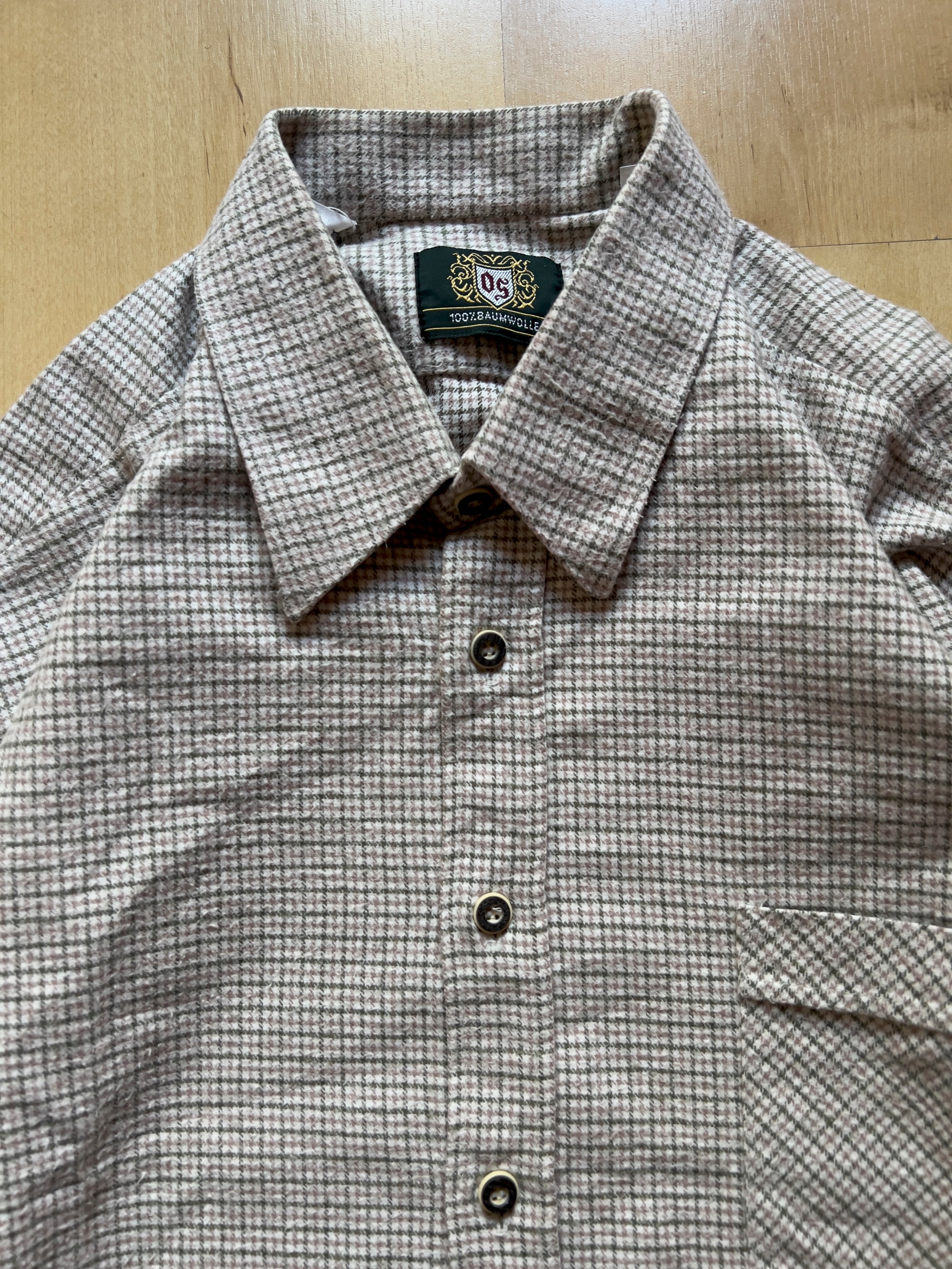 BEIGE PLAID FLANNEL - L AT JIM'S