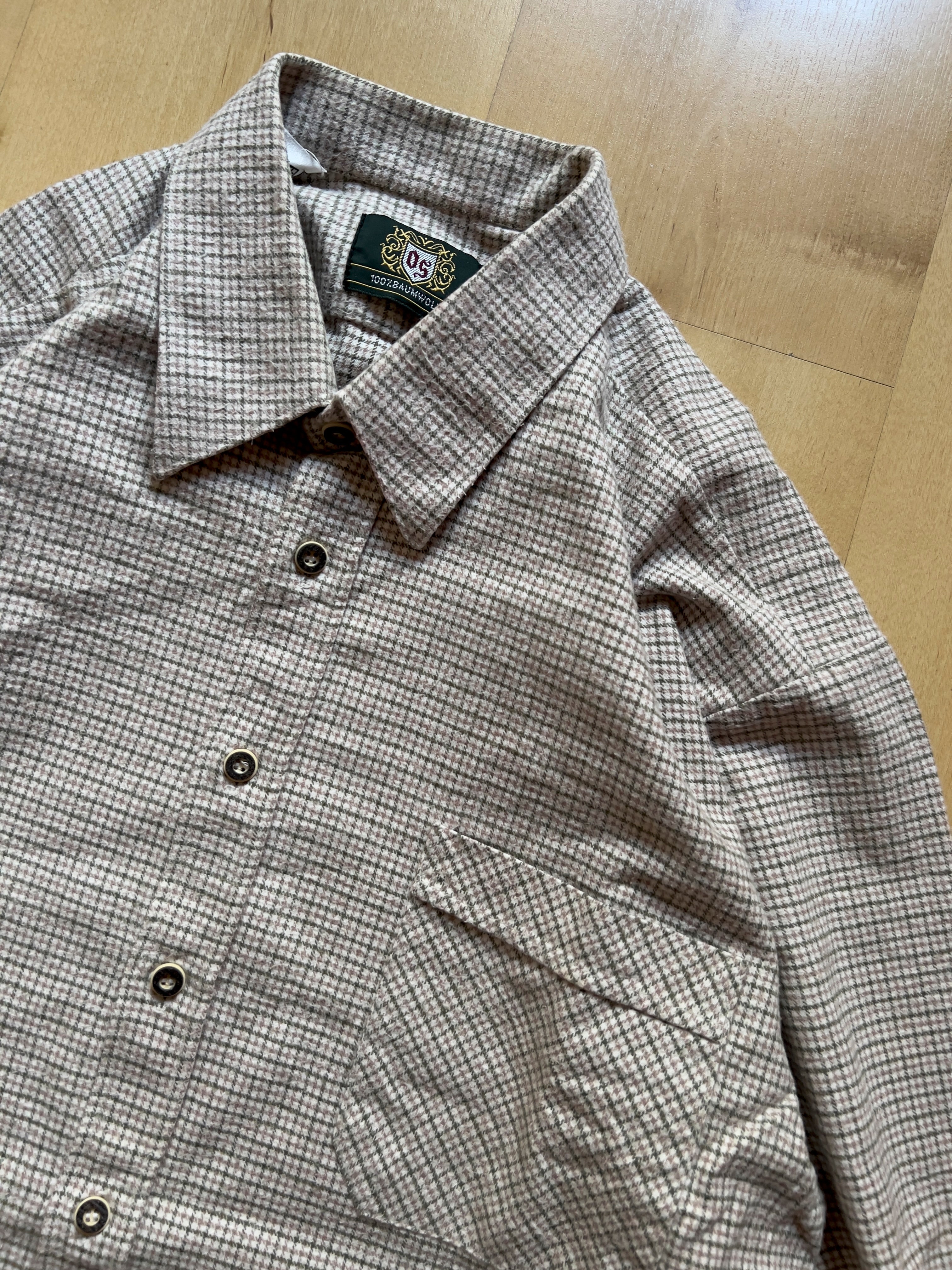 BEIGE PLAID FLANNEL - L AT JIM'S