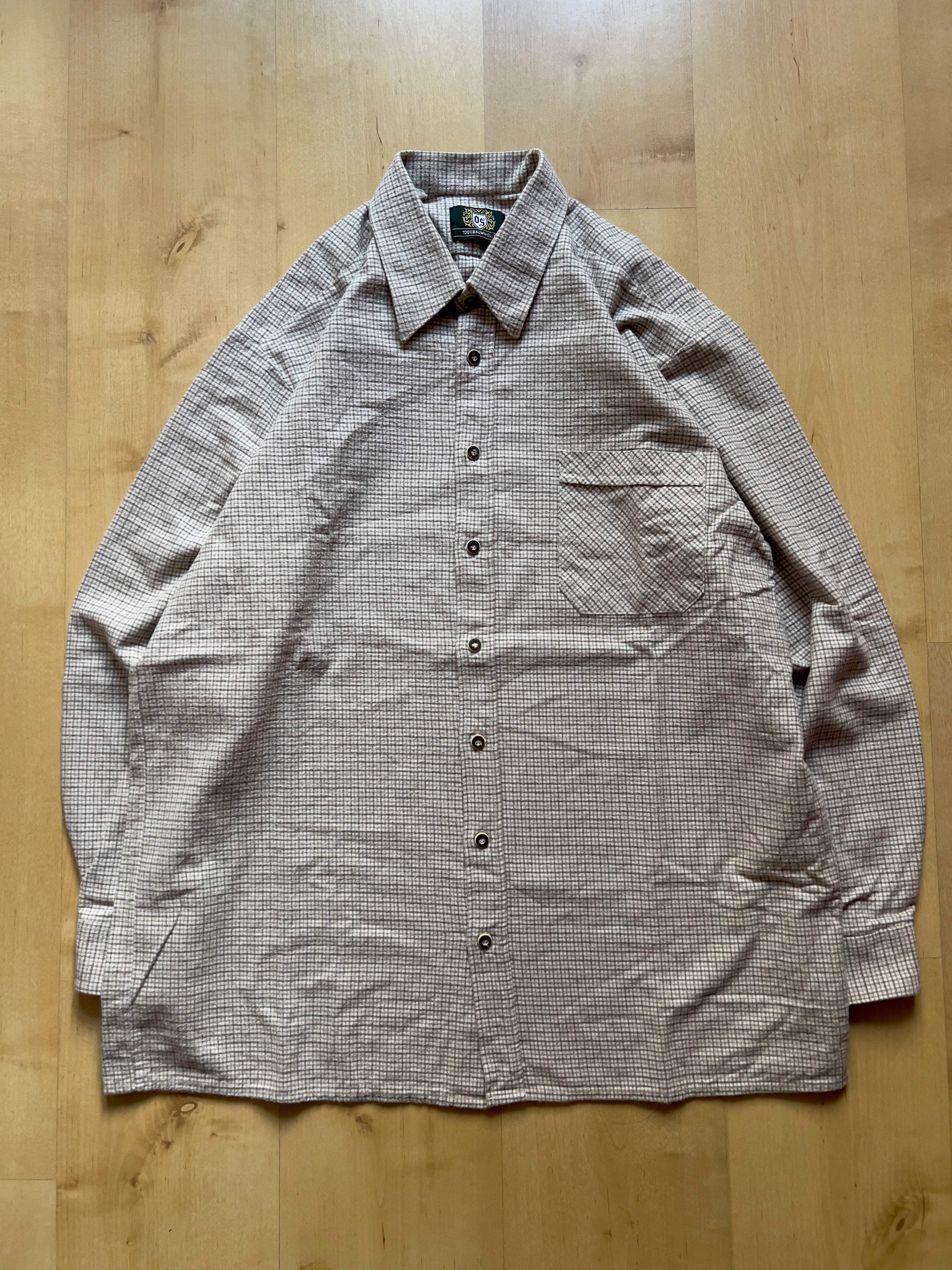 BEIGE PLAID FLANNEL - L AT JIM'S