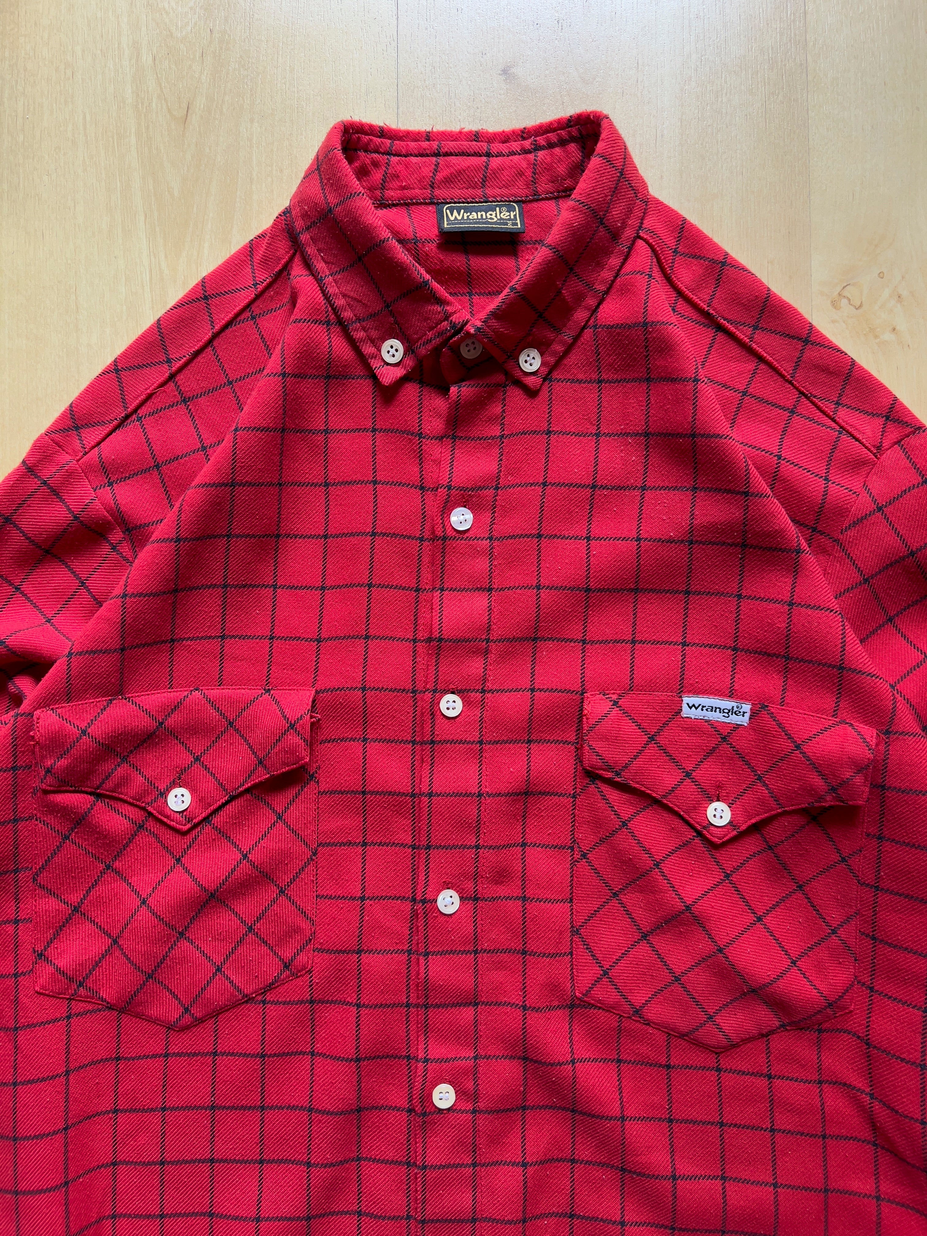 RED/BLACK WRANGLER FLANNEL - M AT JIM'S