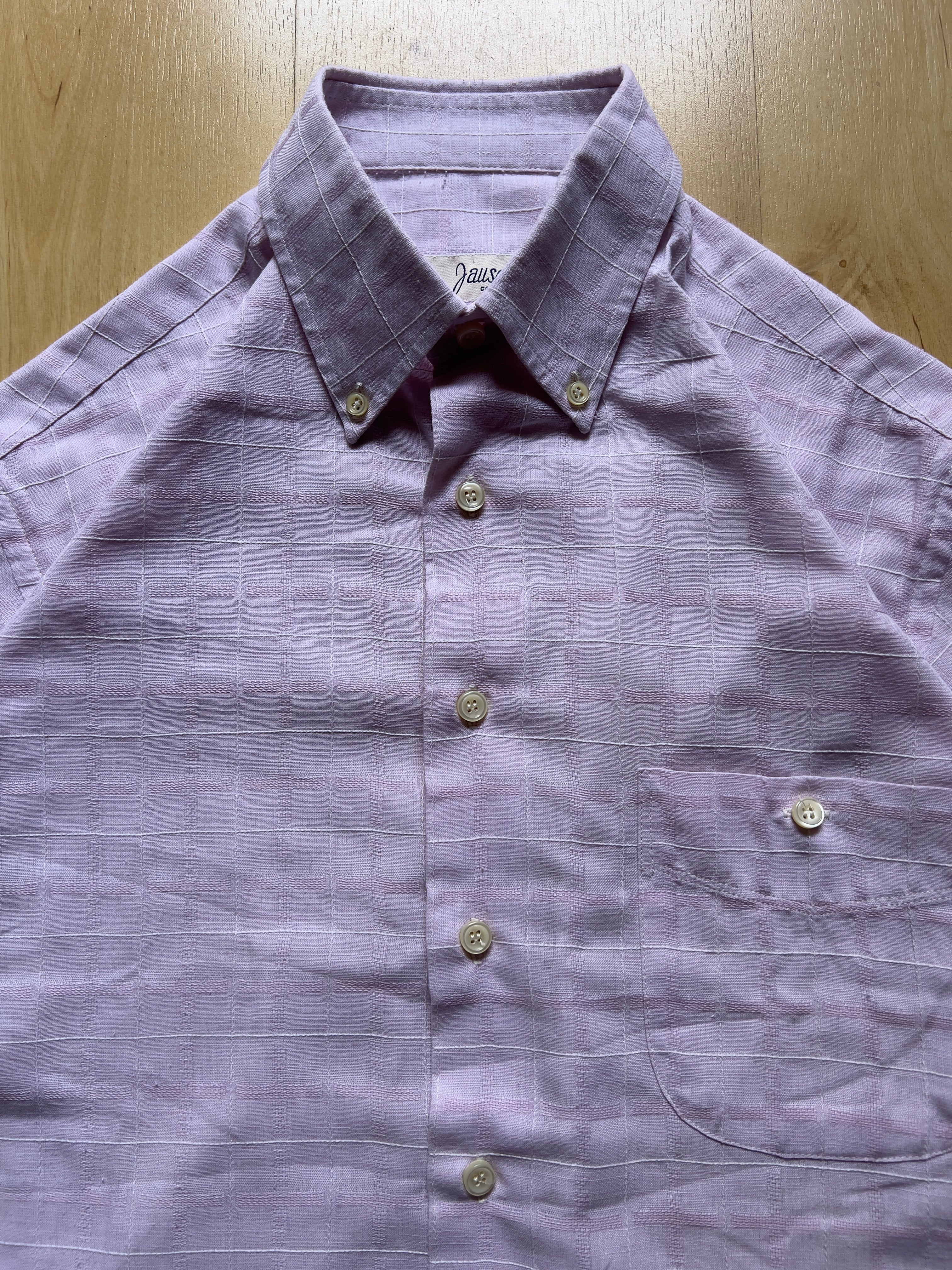 LIGHT PINK LINEN SHORT-SLEEVED SHIRT - M AT JIM'S