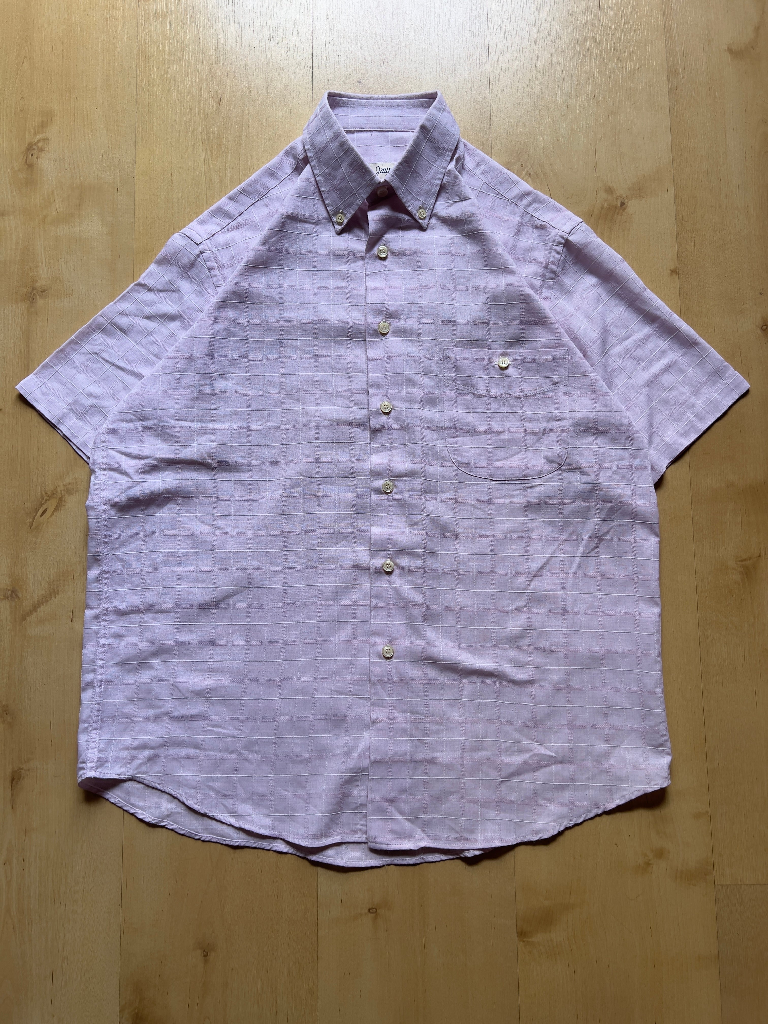 LIGHT PINK LINEN SHORT-SLEEVED SHIRT - M AT JIM'S