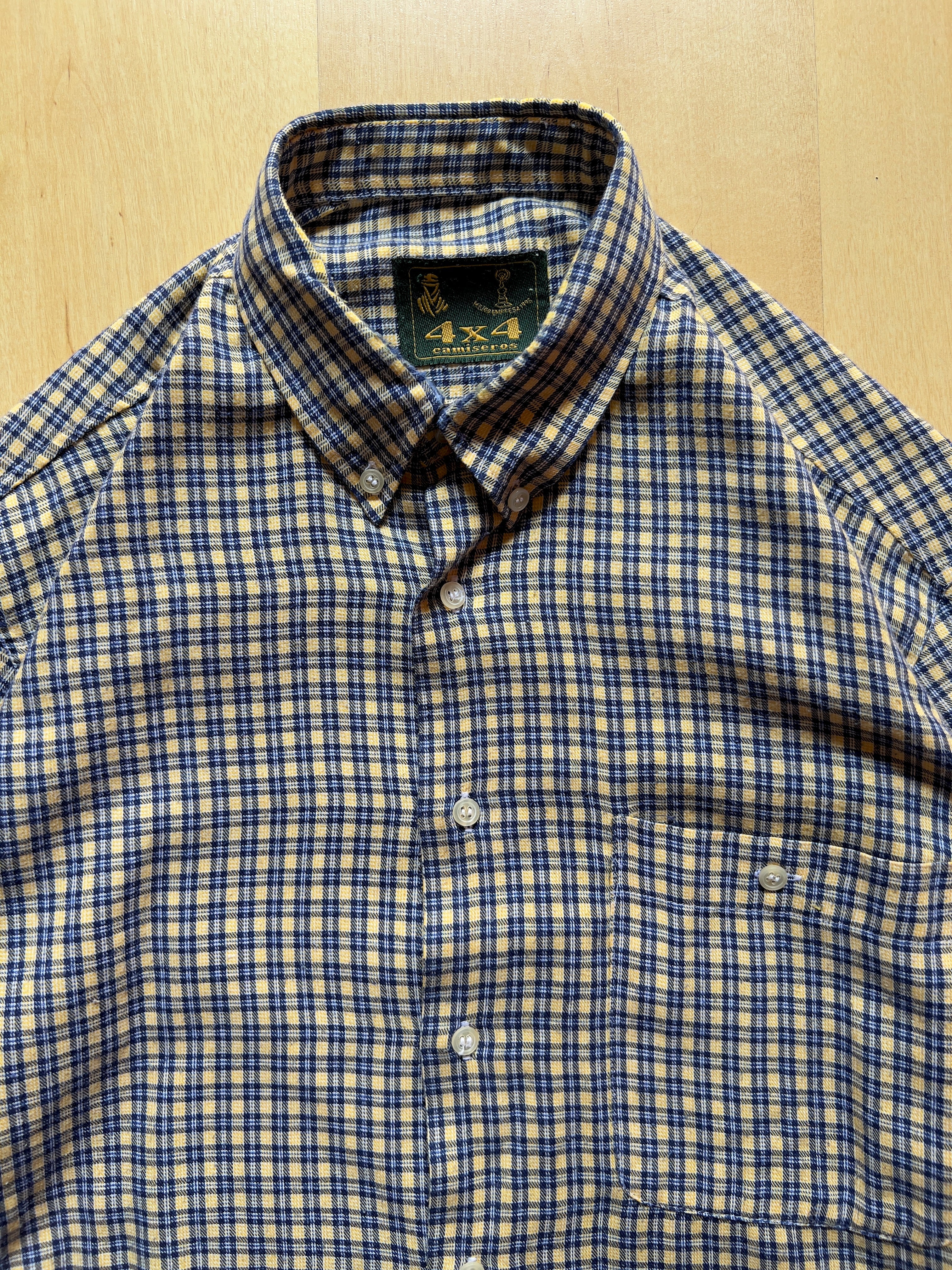 YELLOW/BLUE FLANNEL SHIRT - M AT JIM'S
