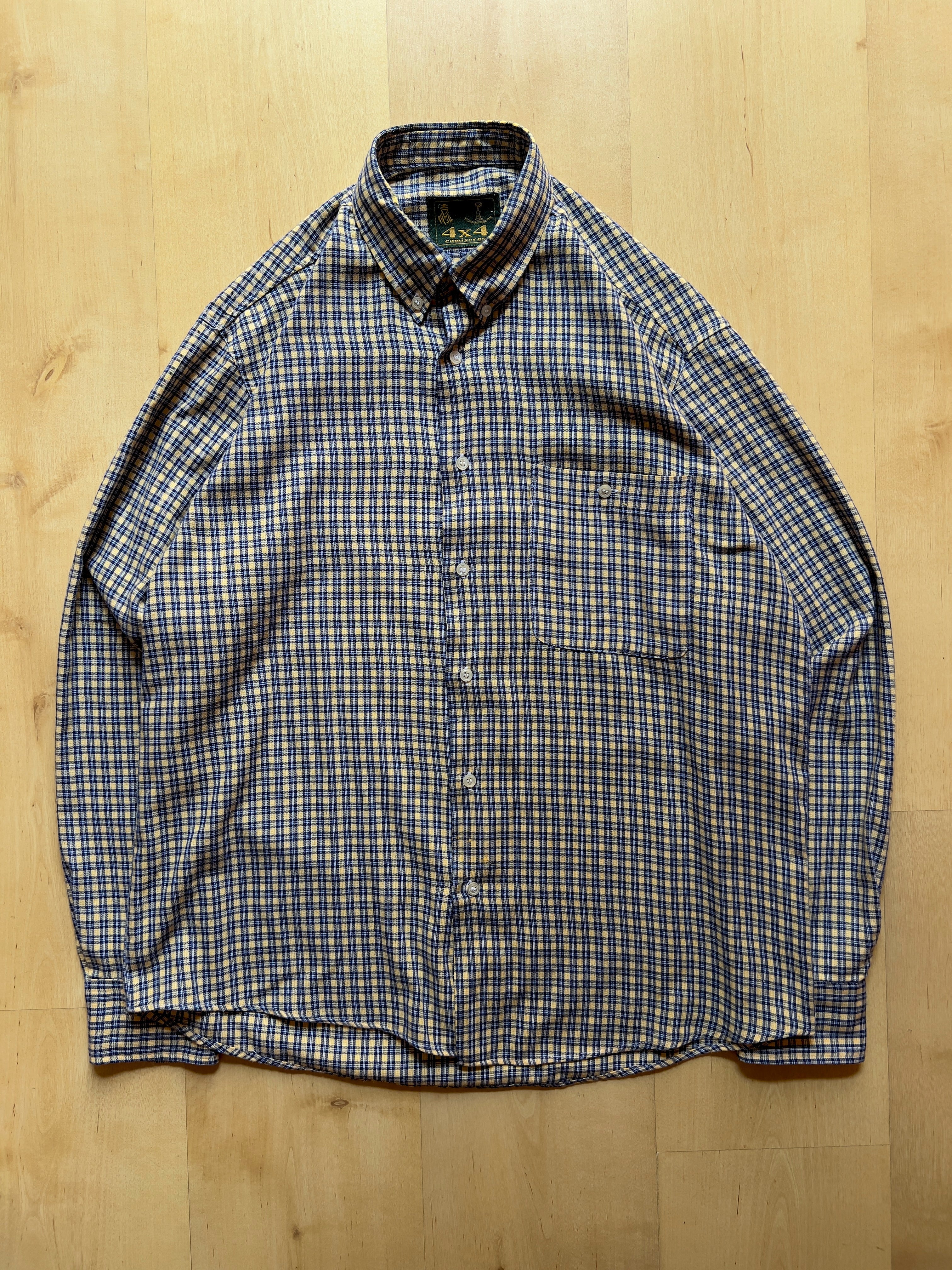 YELLOW/BLUE FLANNEL SHIRT - M AT JIM'S