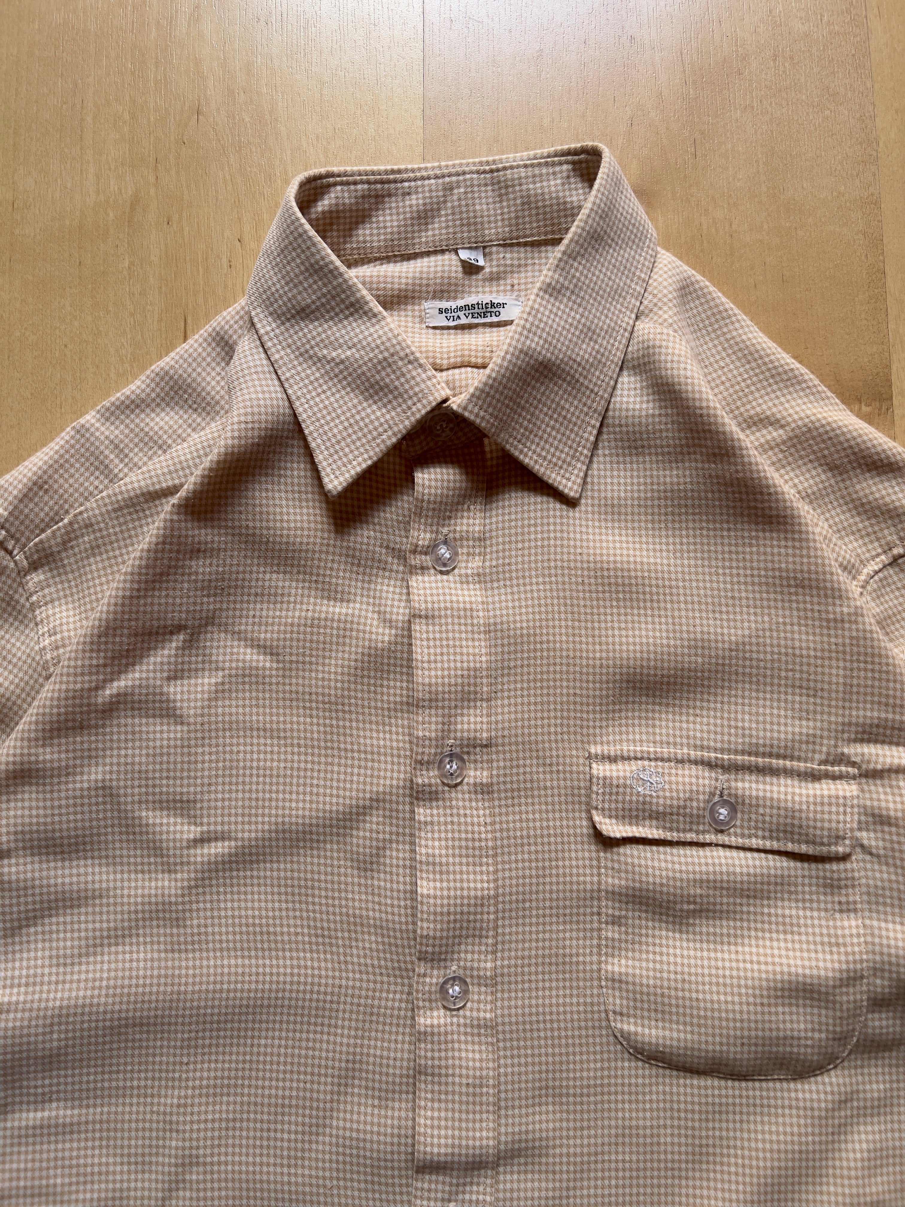 YELLOW CHECKED SHIRT - M AT JIM'S